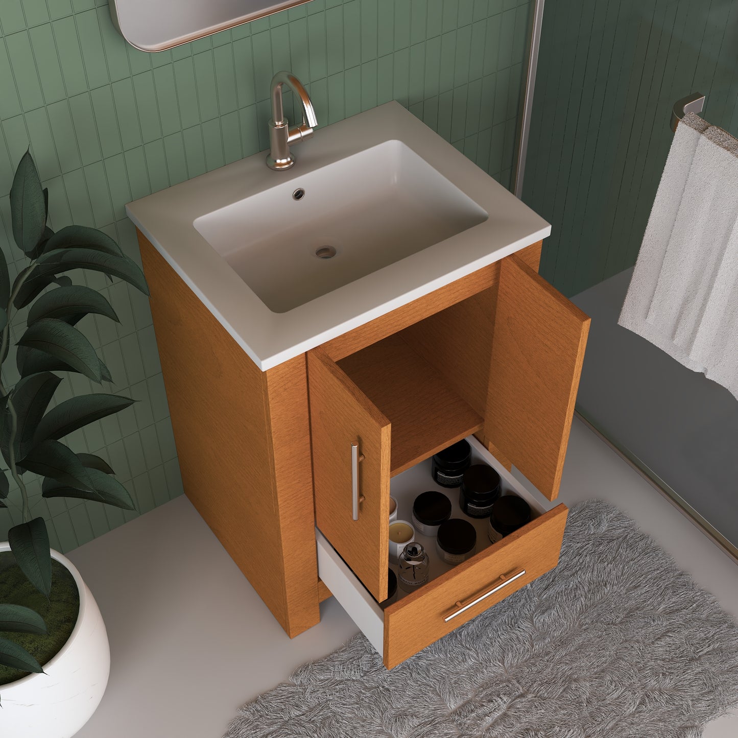 Boston 24" Bathroom Vanity with integrated counter top