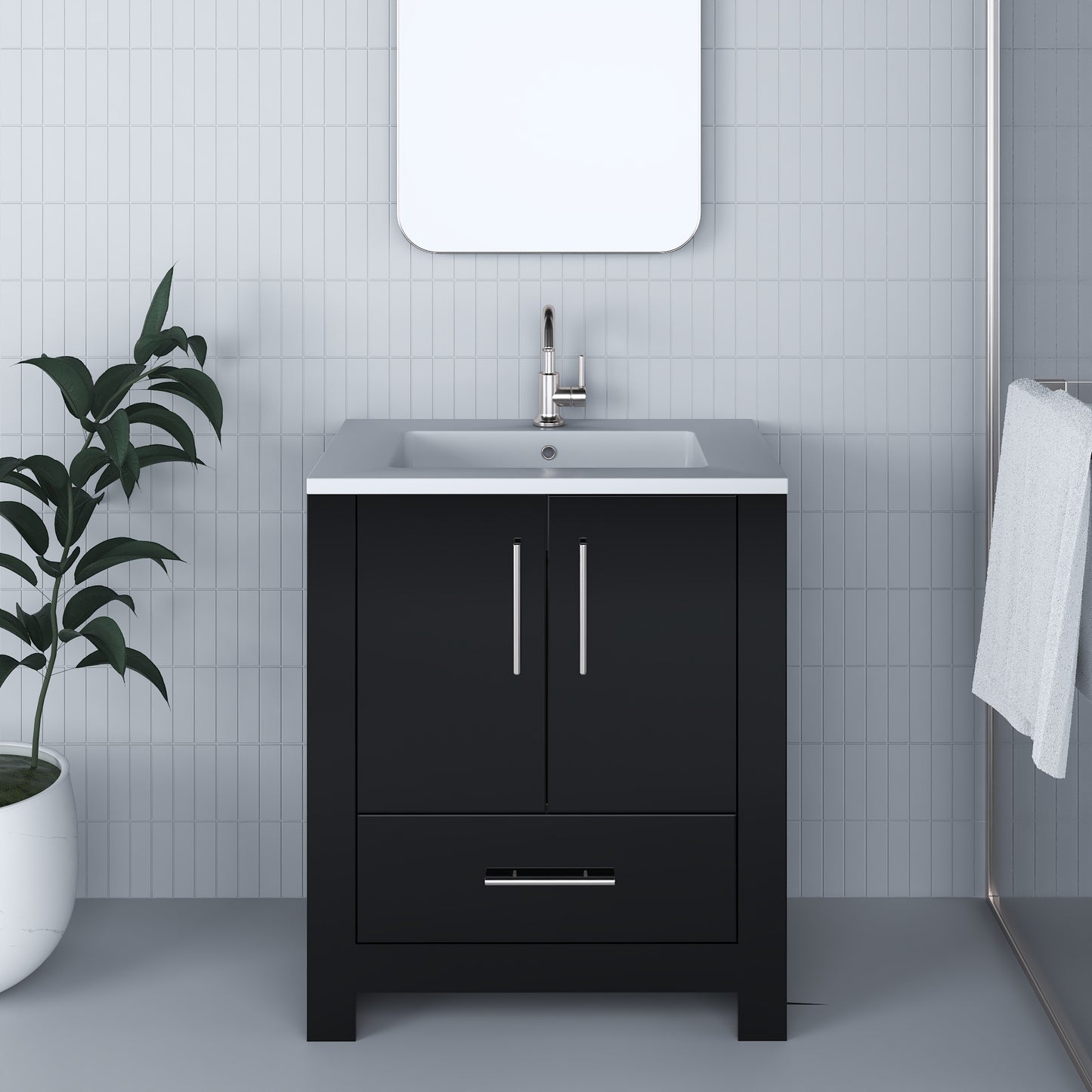 Boston 30" Bathroom Vanity with Acrylic integrated counter top
