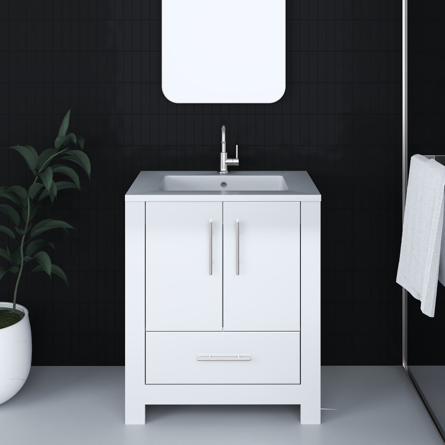 Boston 30" Bathroom Vanity with Acrylic integrated counter top