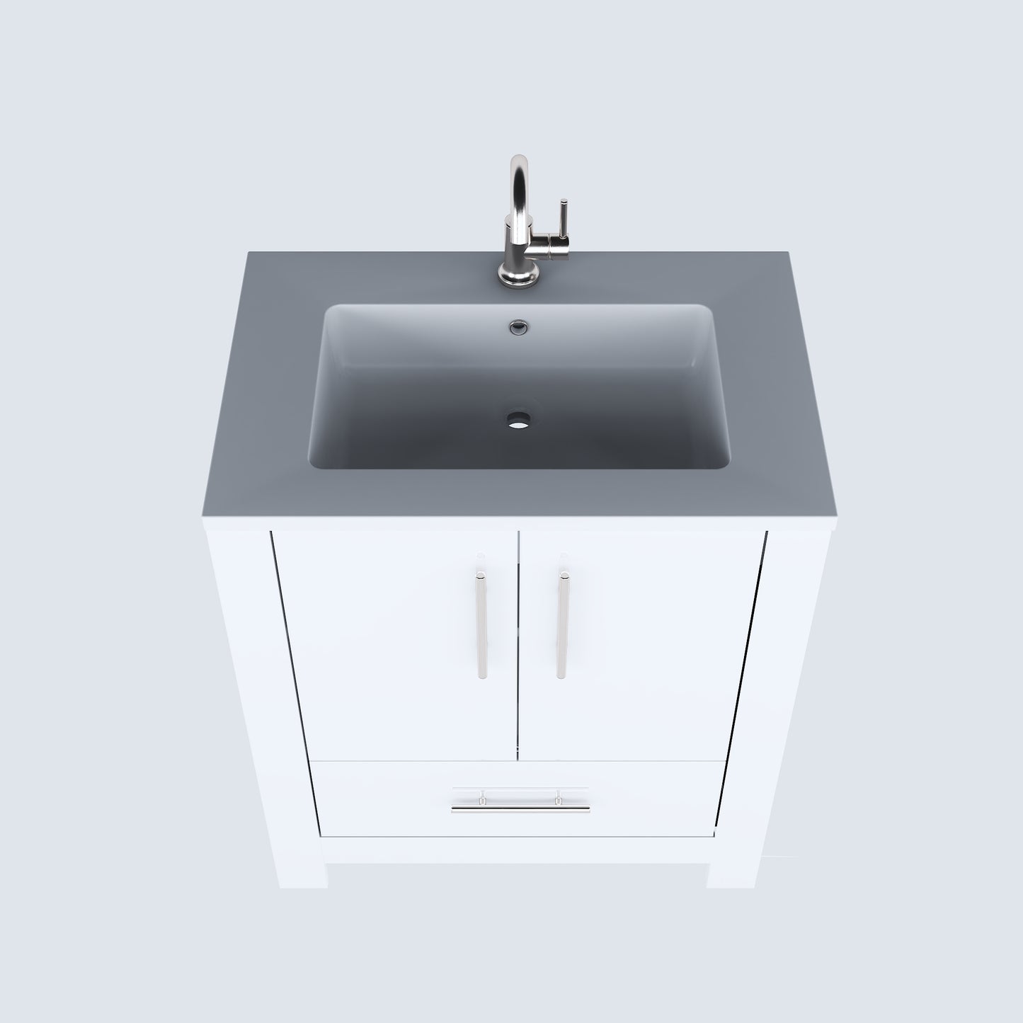 Boston 30" Bathroom Vanity with Acrylic integrated counter top