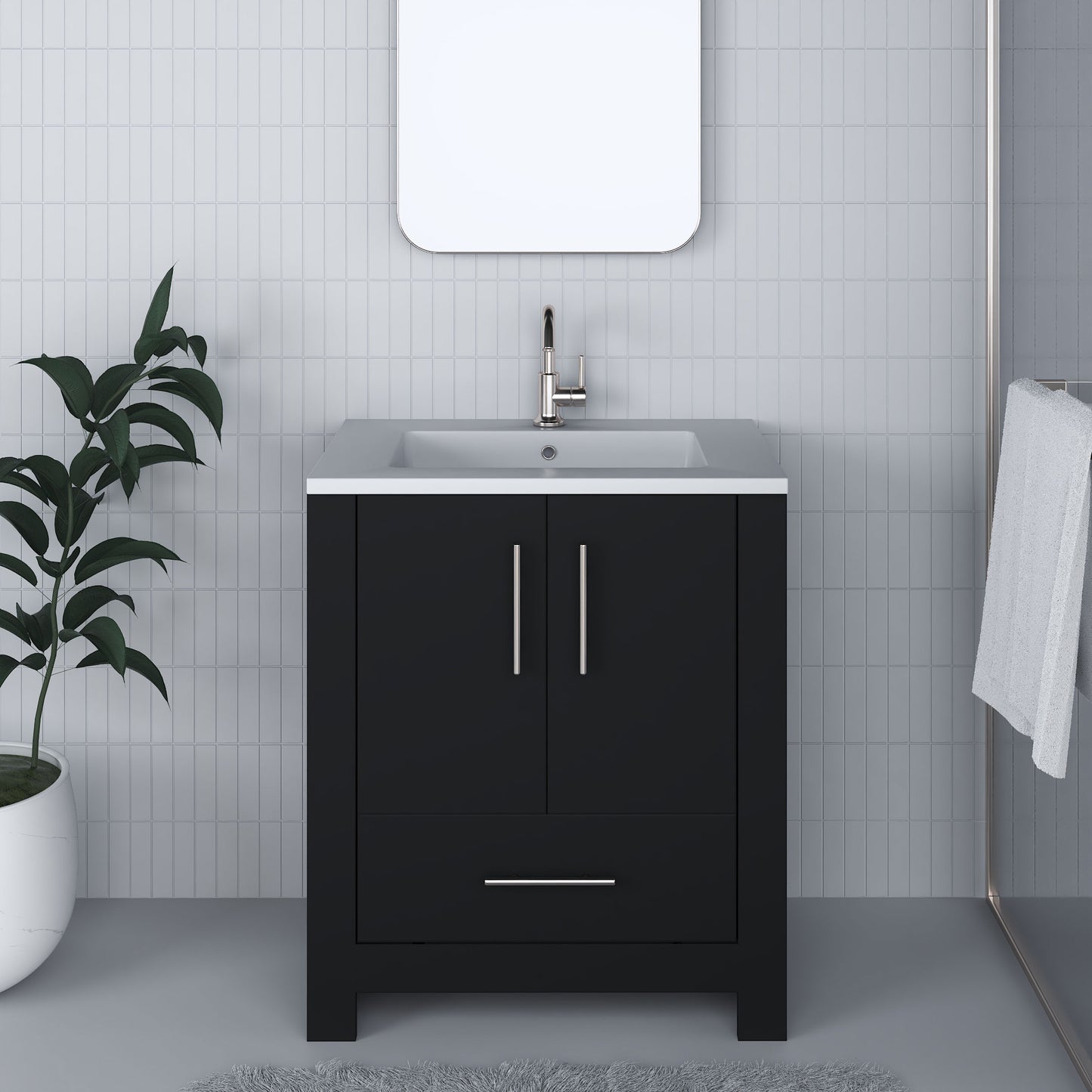 Boston 30" Bathroom Vanity with Acrylic integrated counter top