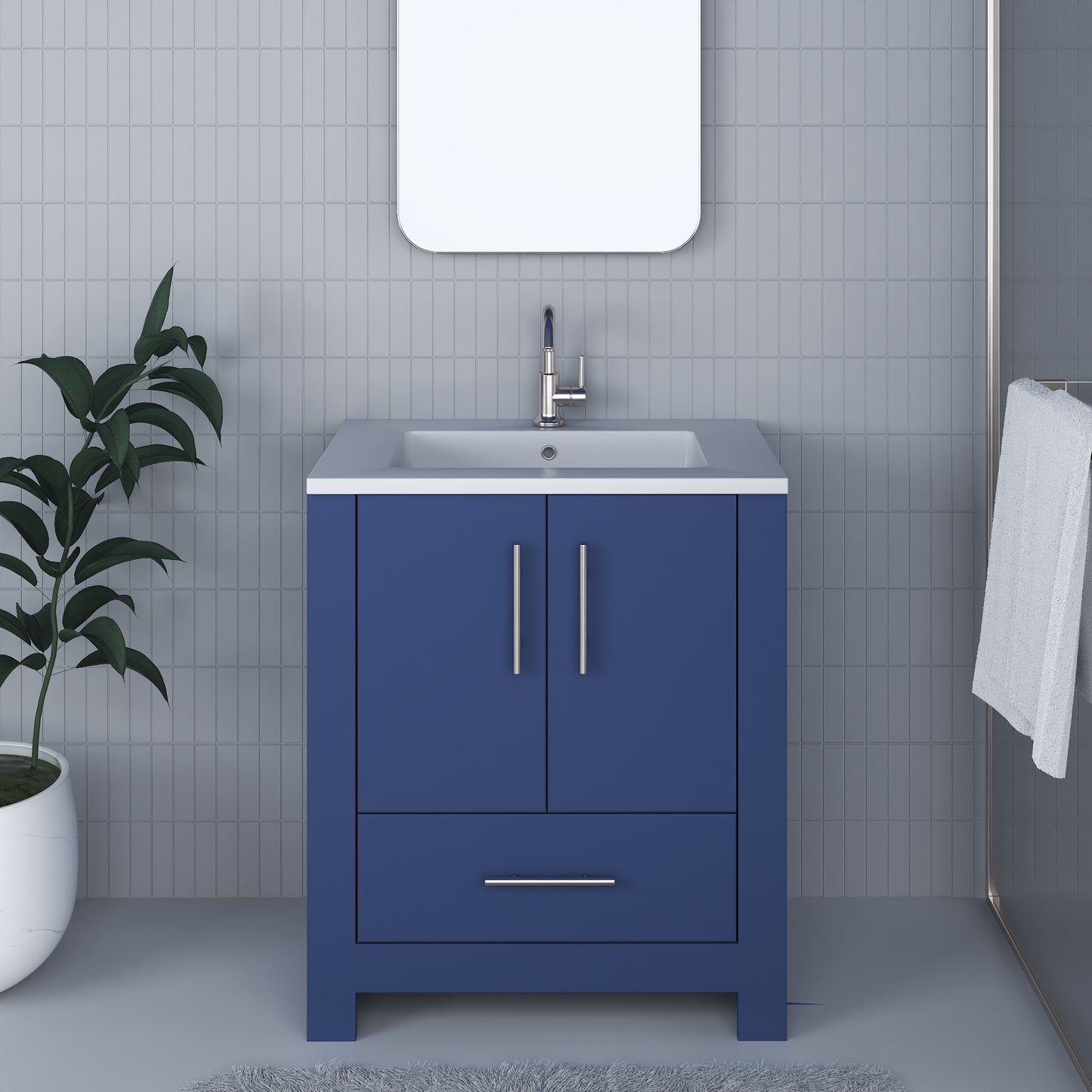 Boston 30" Bathroom Vanity with Acrylic integrated counter top