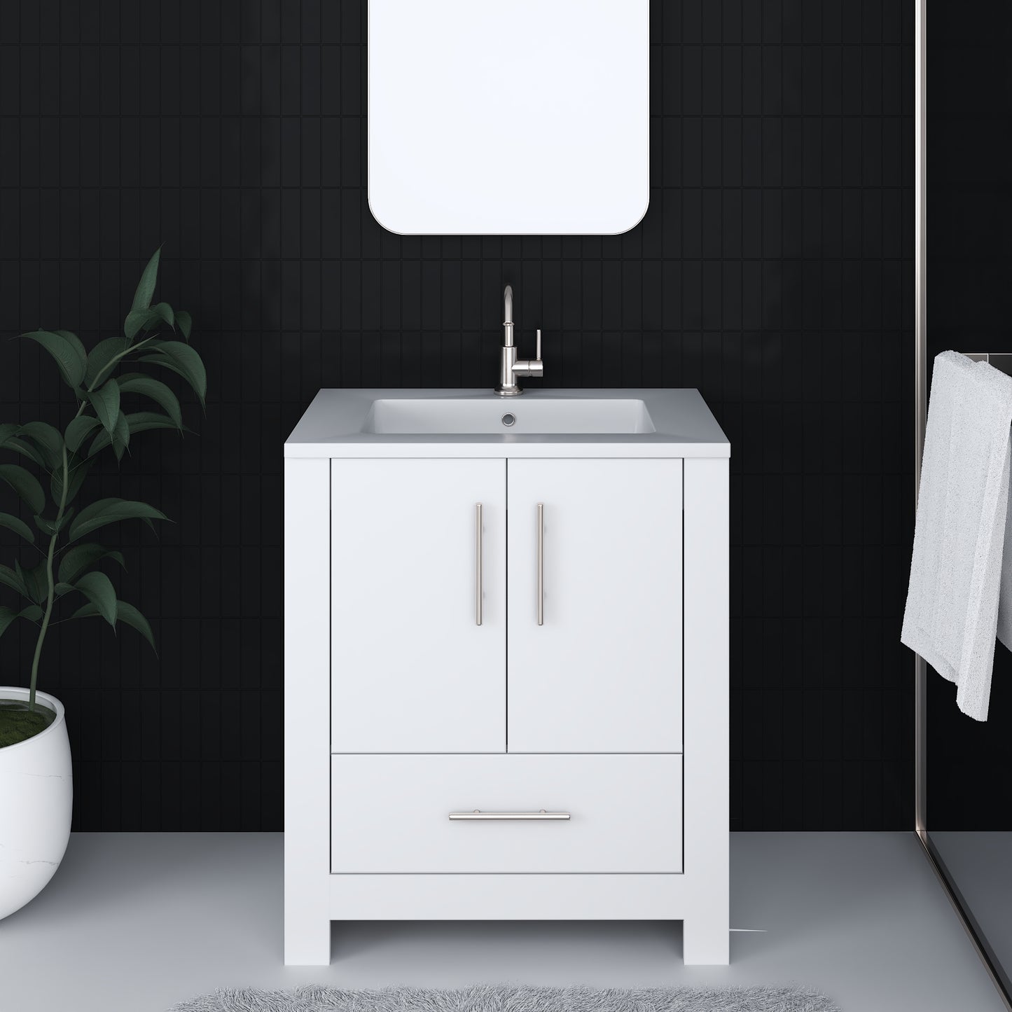 Boston 30" Bathroom Vanity with Acrylic integrated counter top