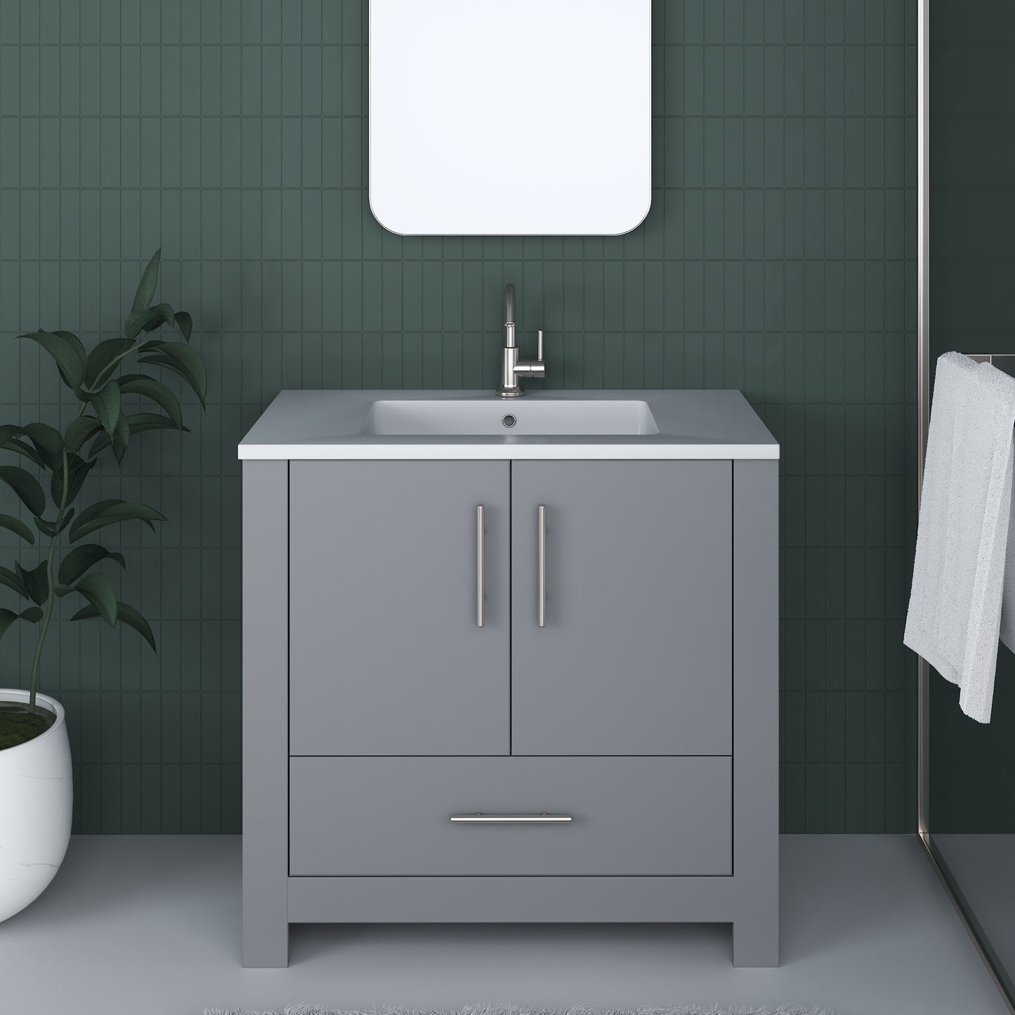 Boston 36" Bathroom Vanity with Acrylic integrated counter top