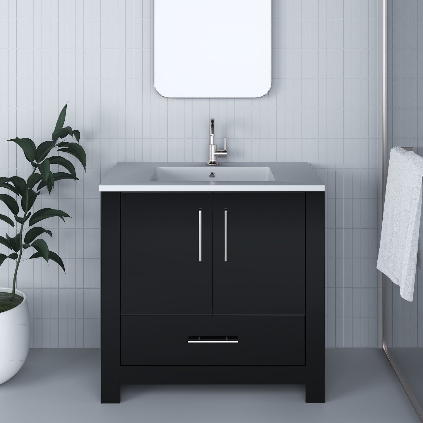 Boston 36" Bathroom Vanity with Acrylic integrated counter top