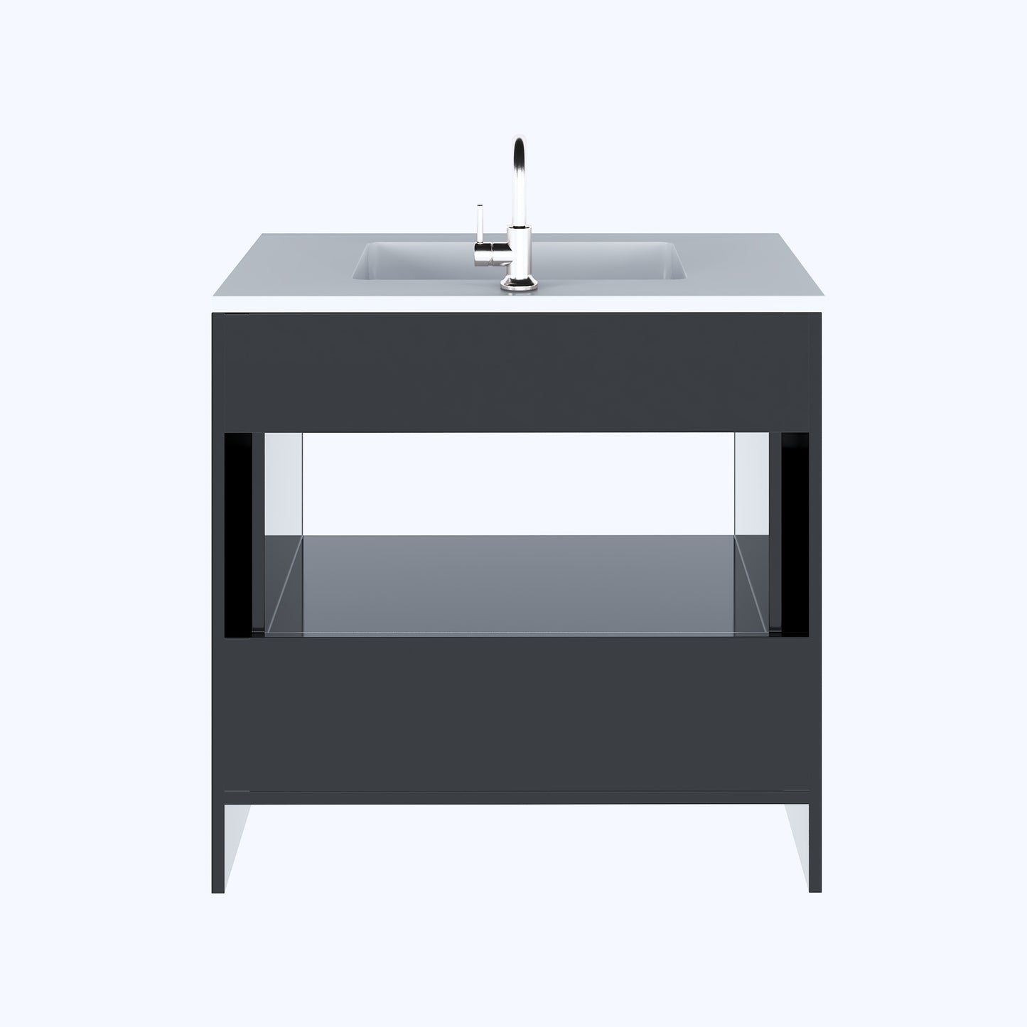 Boston 36" Bathroom Vanity with Acrylic integrated counter top