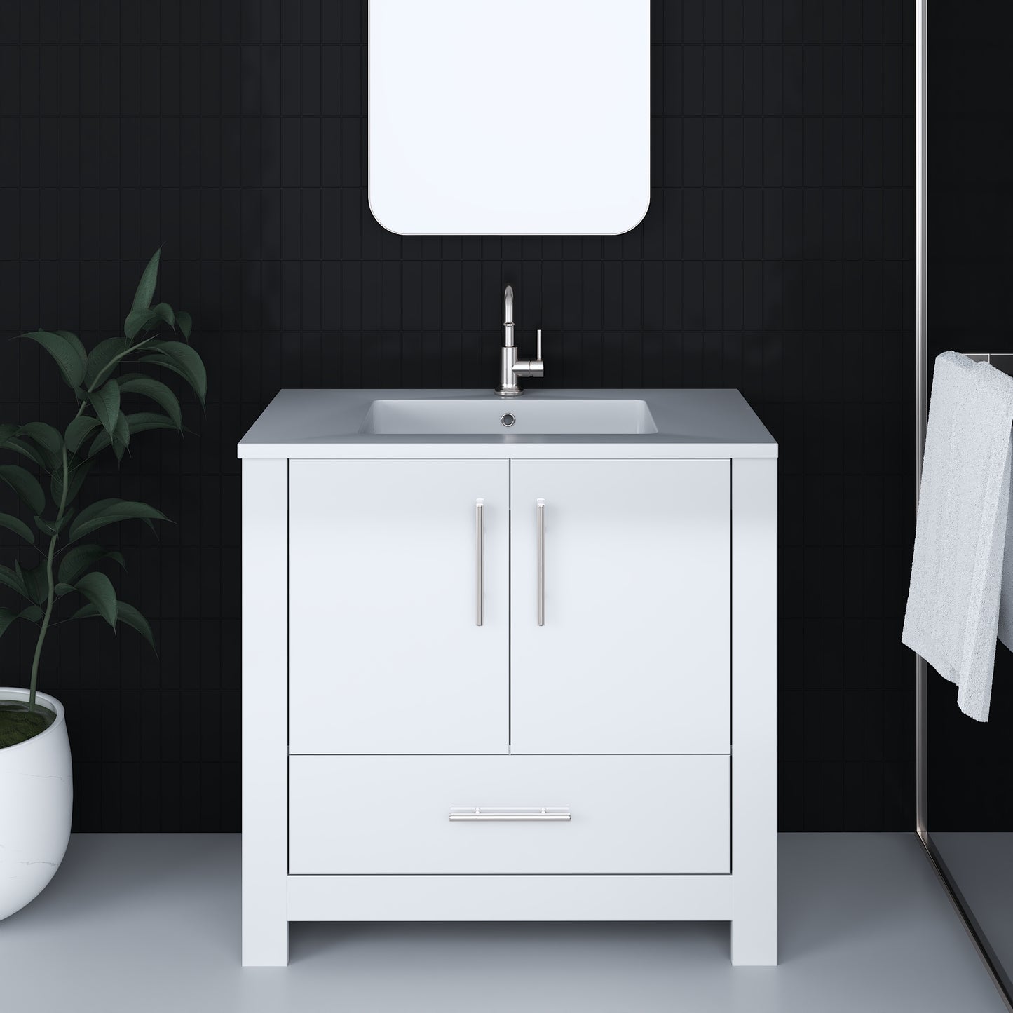 Boston 36" Bathroom Vanity with Acrylic integrated counter top