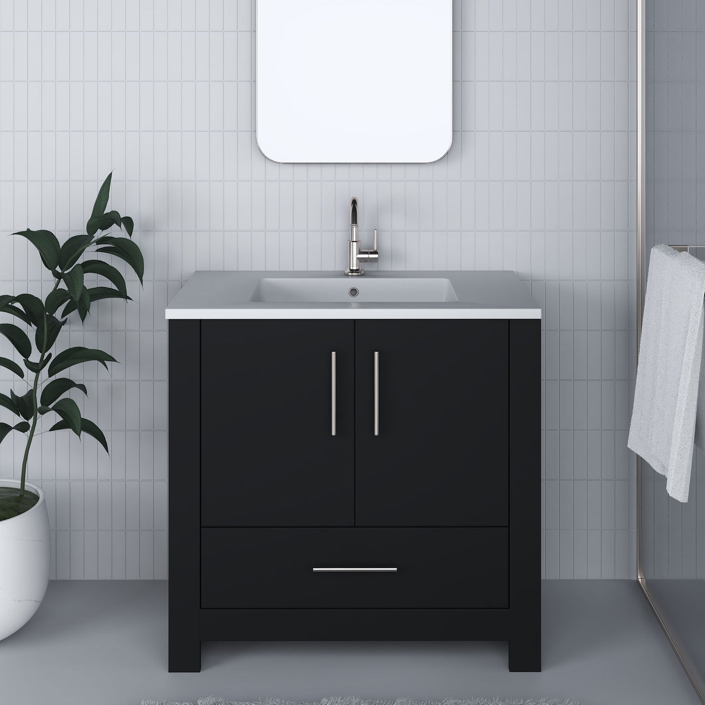 Boston 36" Bathroom Vanity with Acrylic integrated counter top