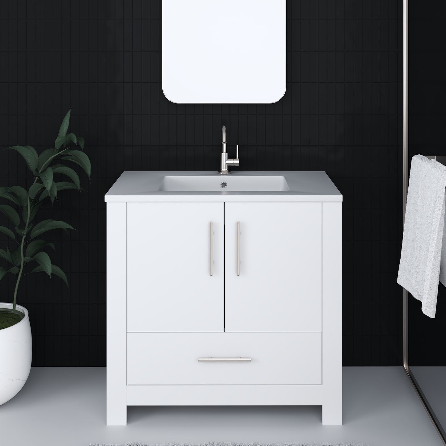 Boston 36" Bathroom Vanity with Acrylic integrated counter top