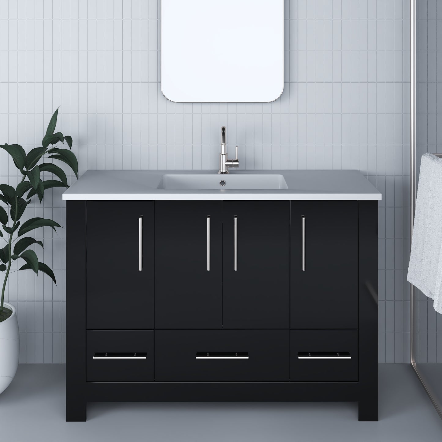 Boston 48" Bathroom Vanity with Acrylic integrated counter top