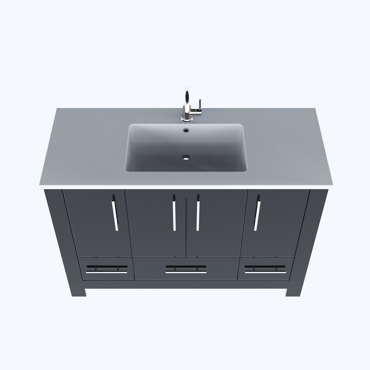 Boston 48" Bathroom Vanity with Acrylic integrated counter top
