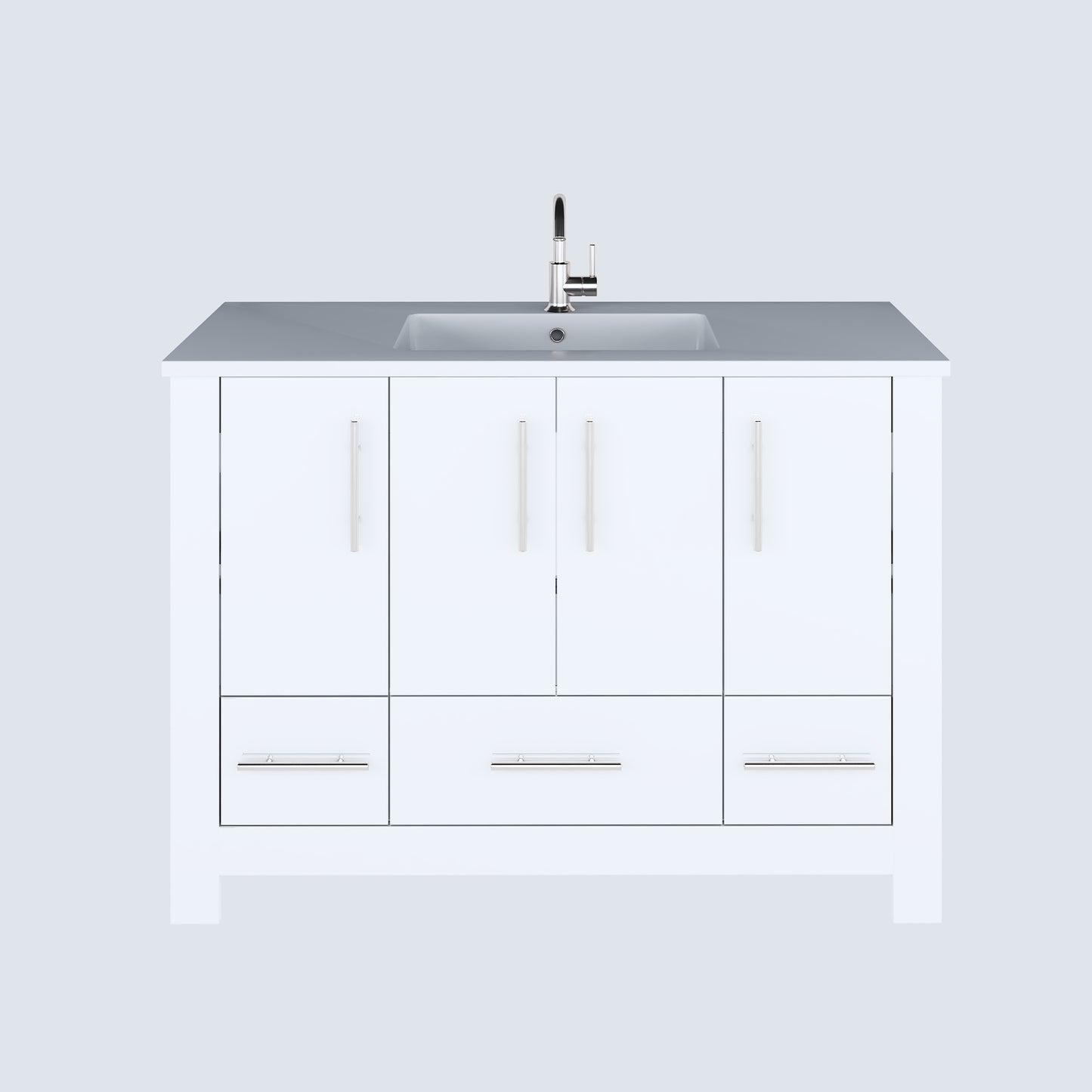 Boston 48" Bathroom Vanity with Acrylic integrated counter top