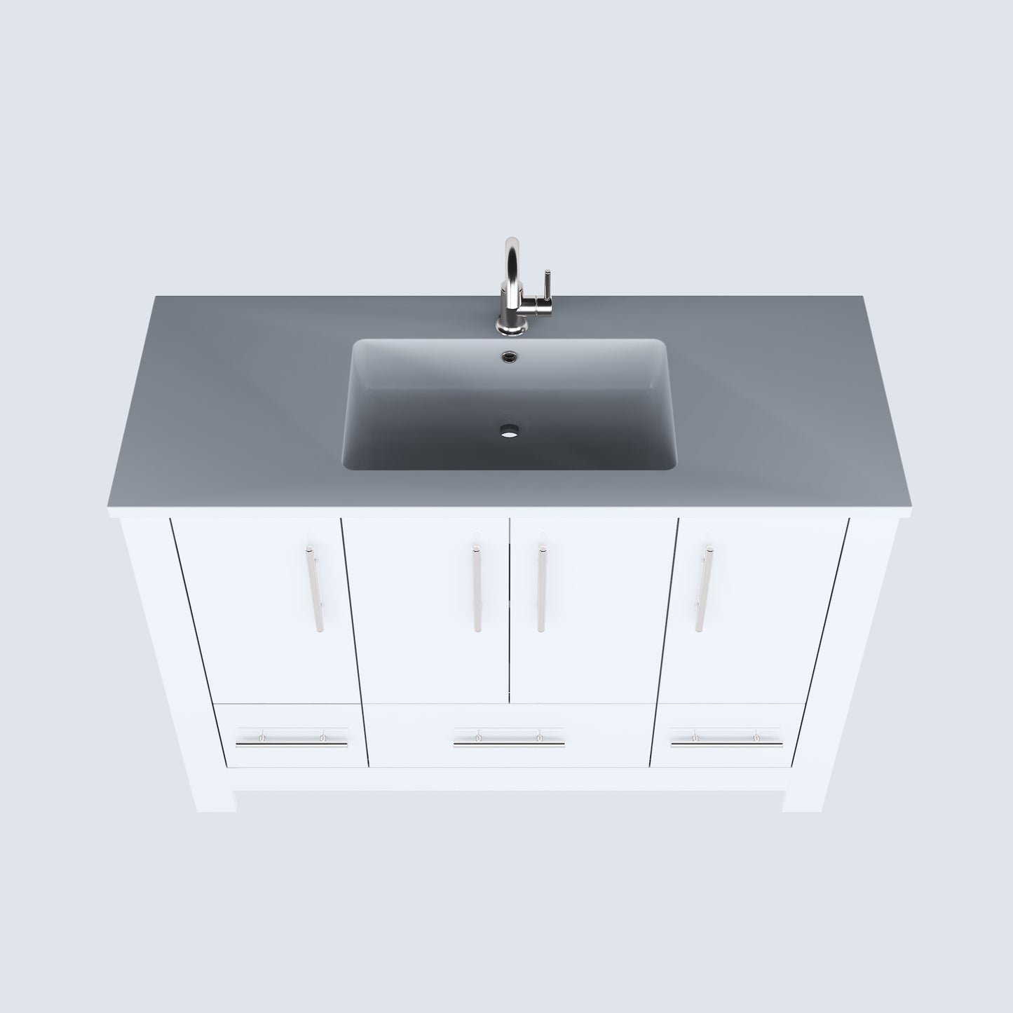 Boston 48" Bathroom Vanity with Acrylic integrated counter top