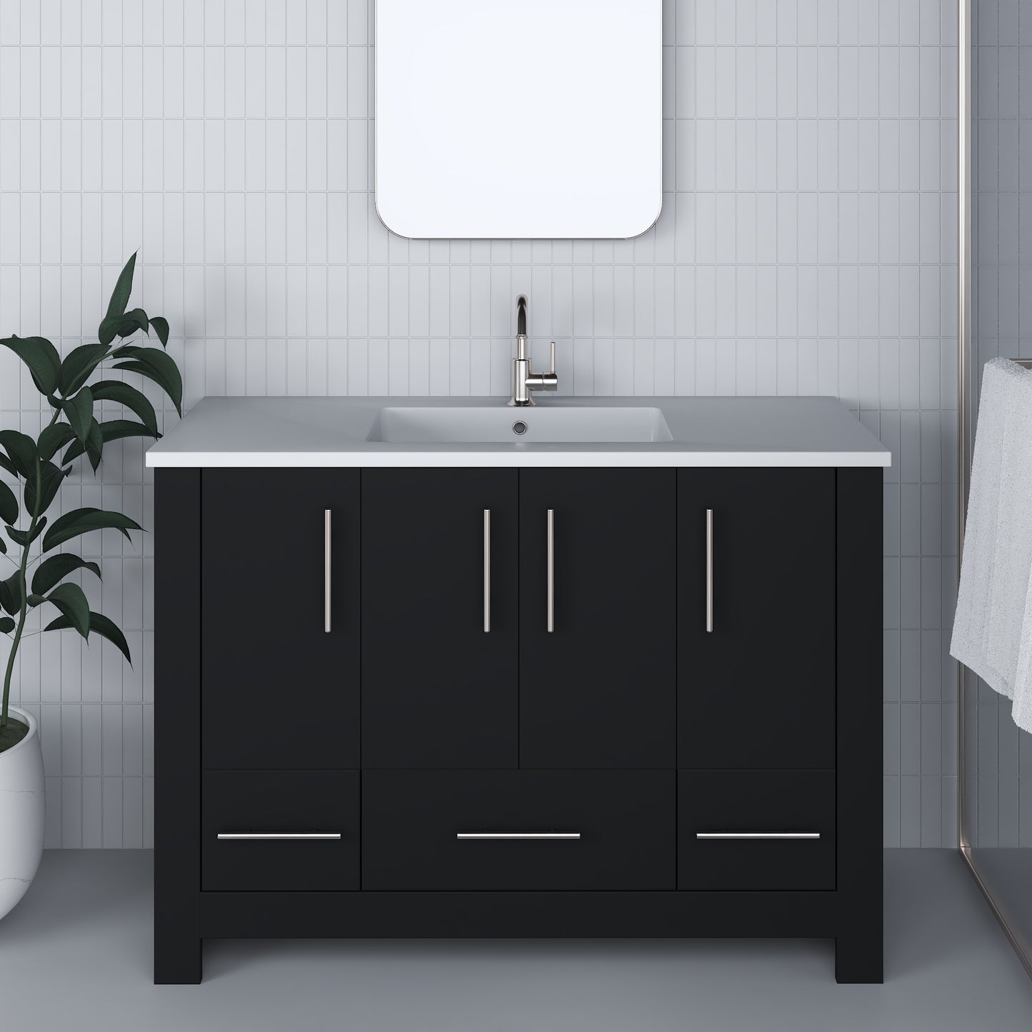 Boston 48" Bathroom Vanity with Acrylic integrated counter top