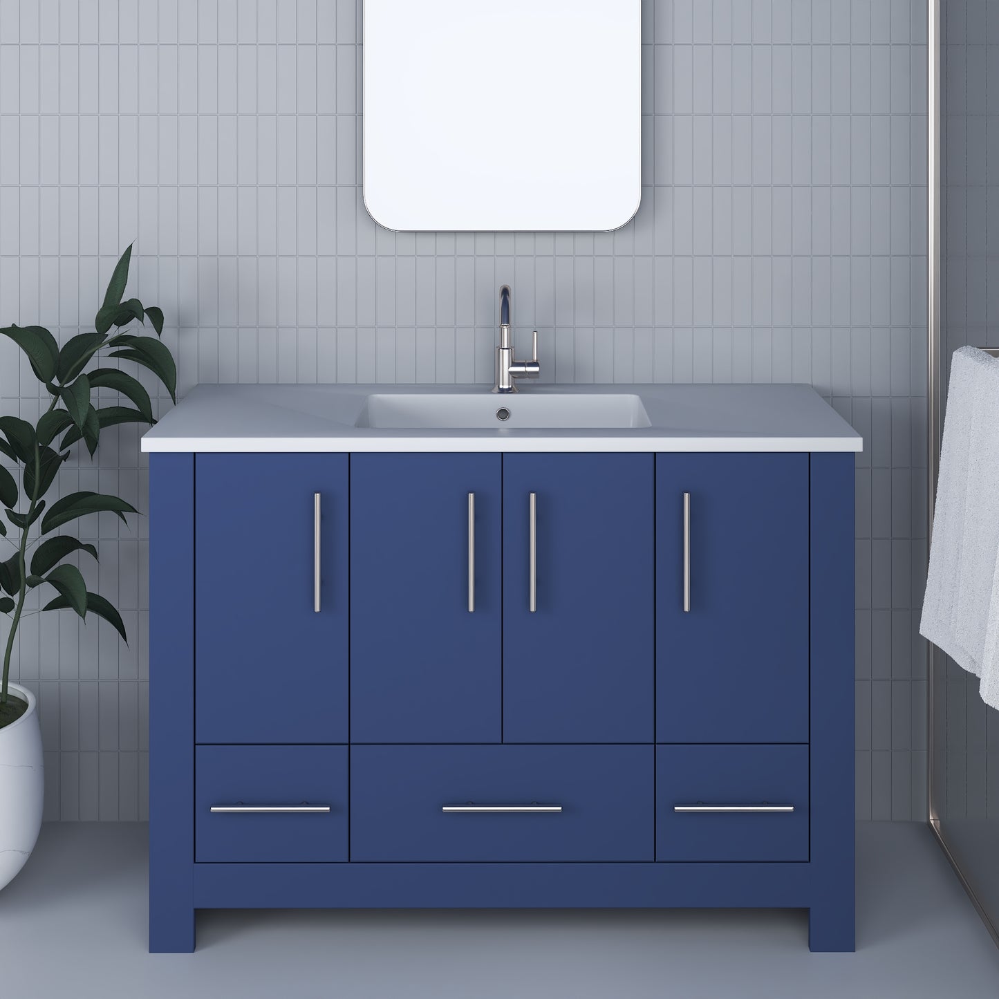 Boston 48" Bathroom Vanity with Acrylic integrated counter top