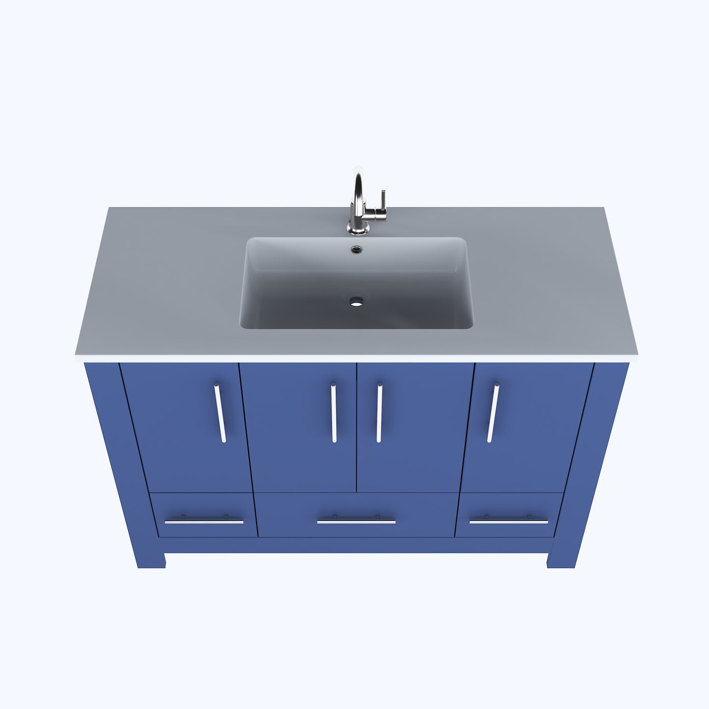 Boston 48" Bathroom Vanity with Acrylic integrated counter top