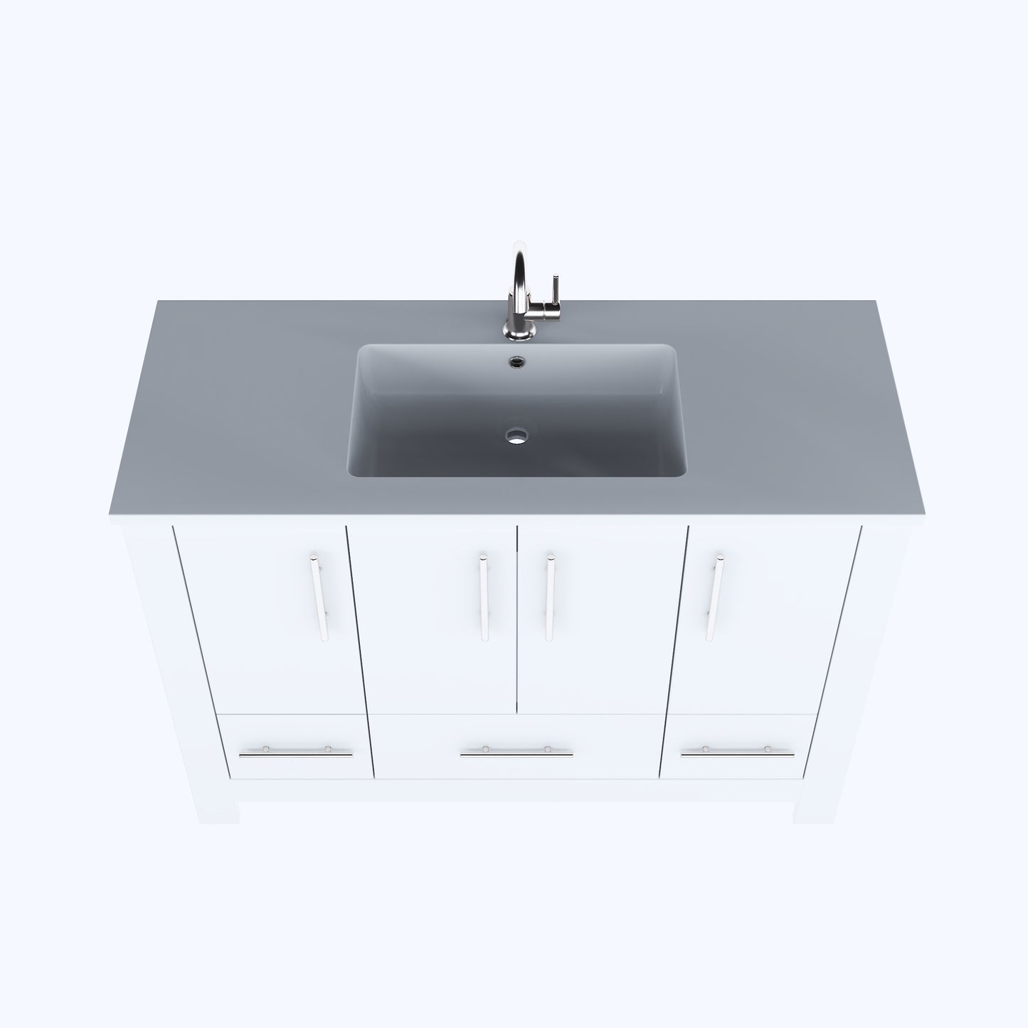 Boston 48" Bathroom Vanity with Acrylic integrated counter top