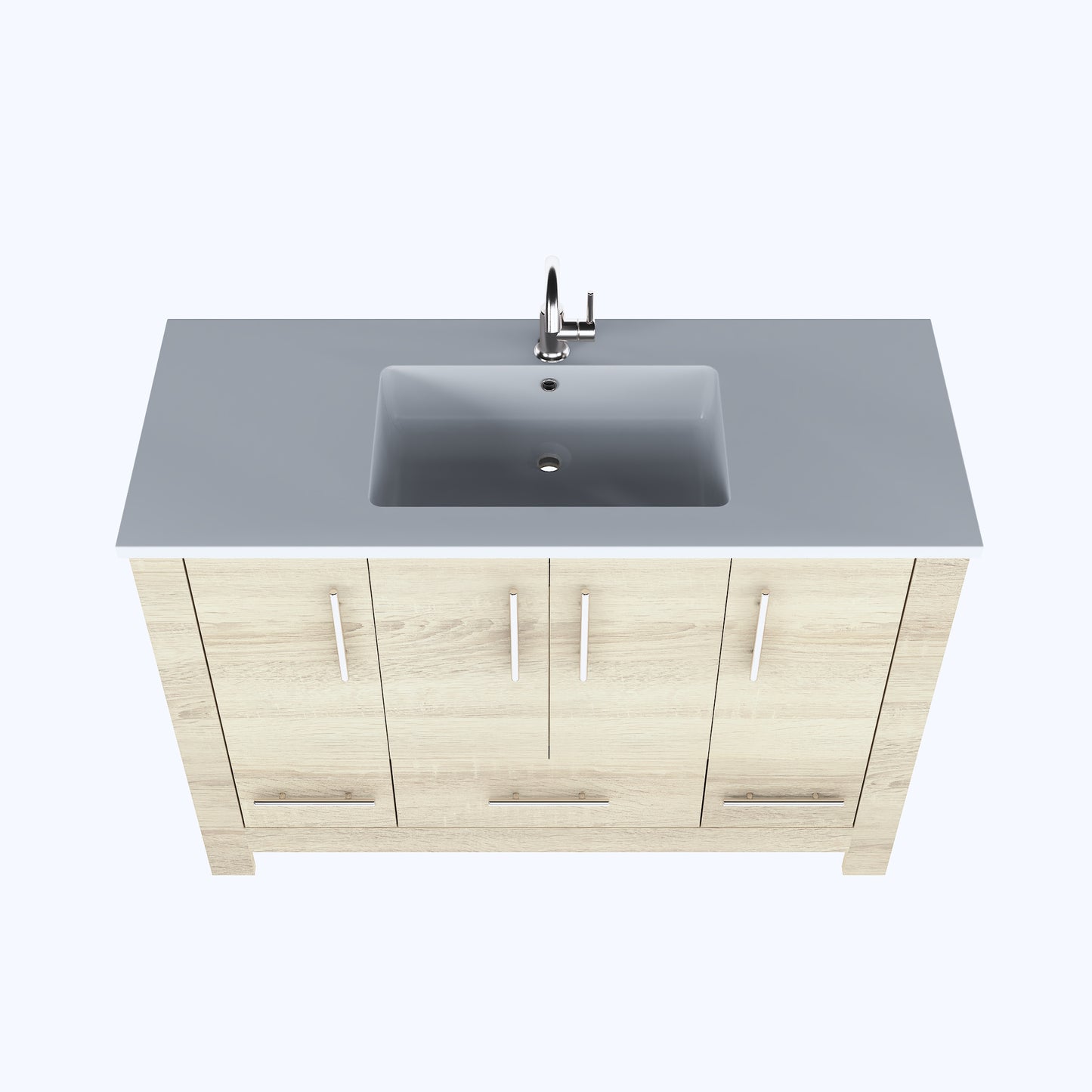 Boston 48" Bathroom Vanity with Acrylic integrated counter top