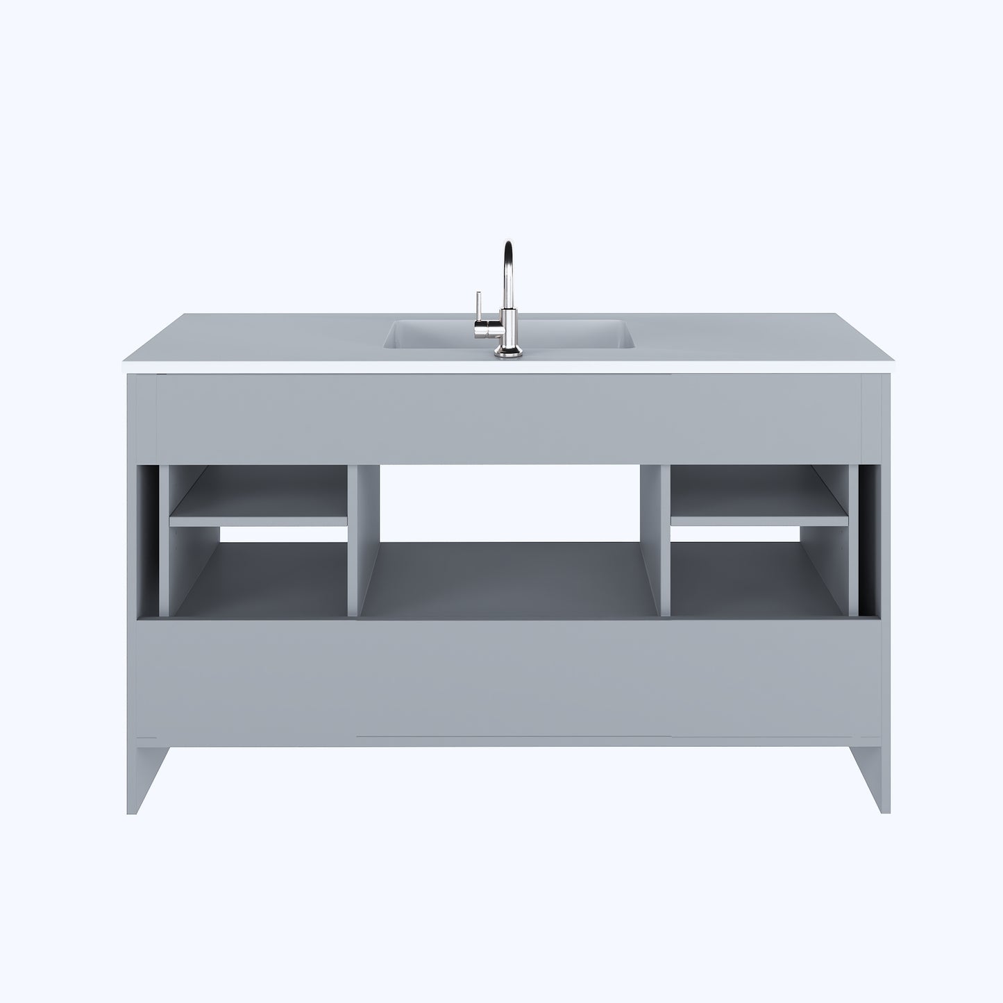 Boston 60" Single Sink Bathroom Vanity with Acrylic integrated counter top