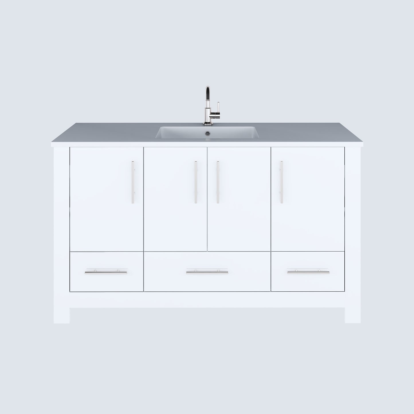 Boston 60" Single Sink Bathroom Vanity with Acrylic integrated counter top
