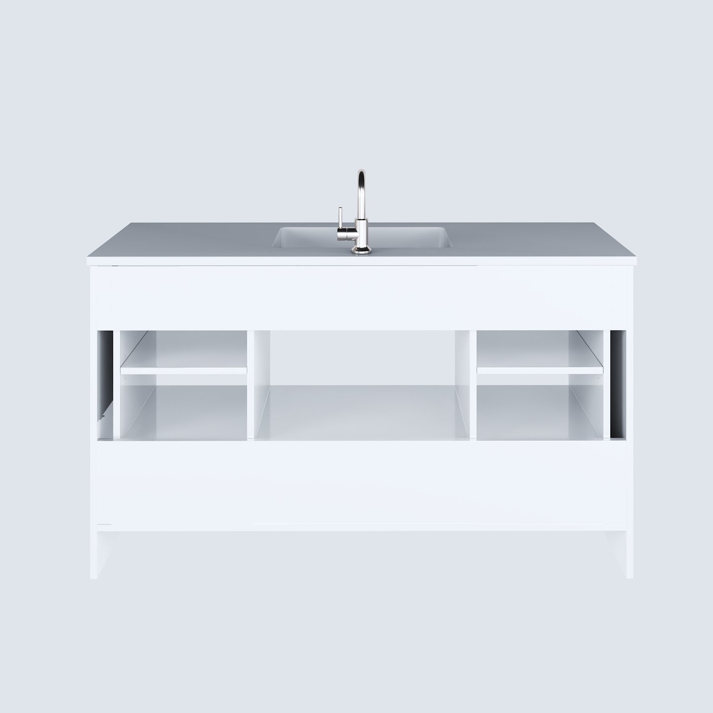 Boston 60" Single Sink Bathroom Vanity with Acrylic integrated counter top