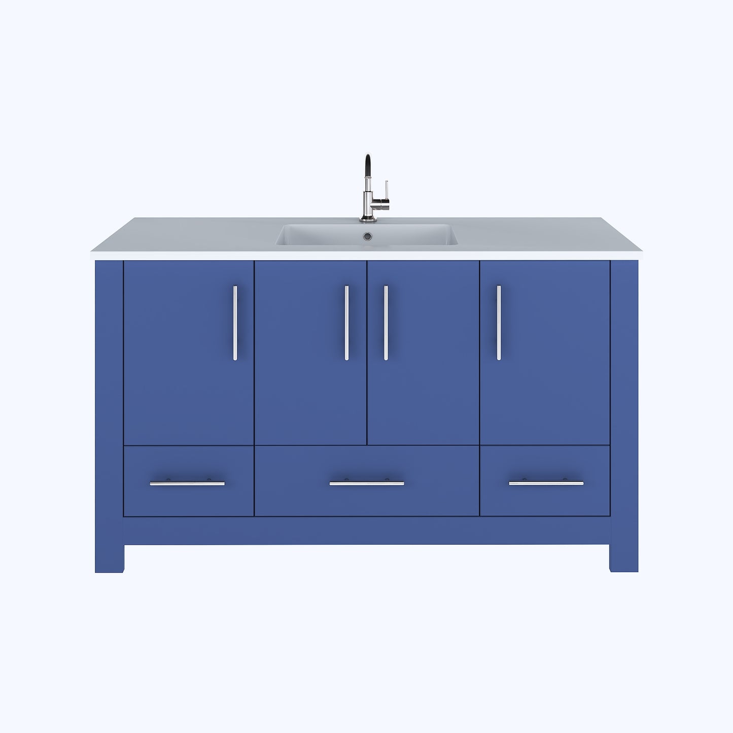 Boston 60" Single Sink Bathroom Vanity with Acrylic integrated counter top