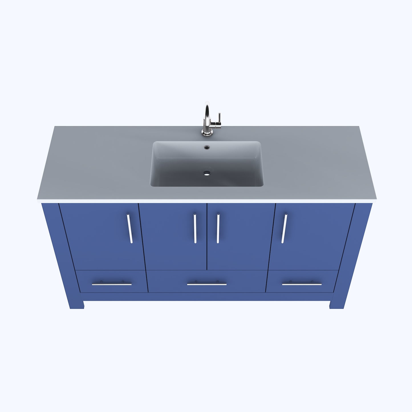 Boston 60" Single Sink Bathroom Vanity with Acrylic integrated counter top