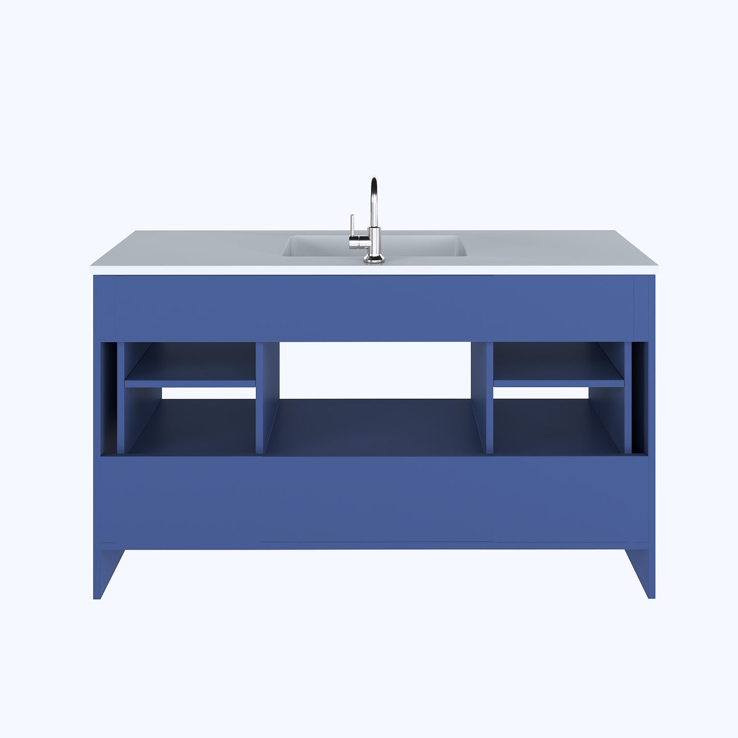 Boston 60" Single Sink Bathroom Vanity with Acrylic integrated counter top