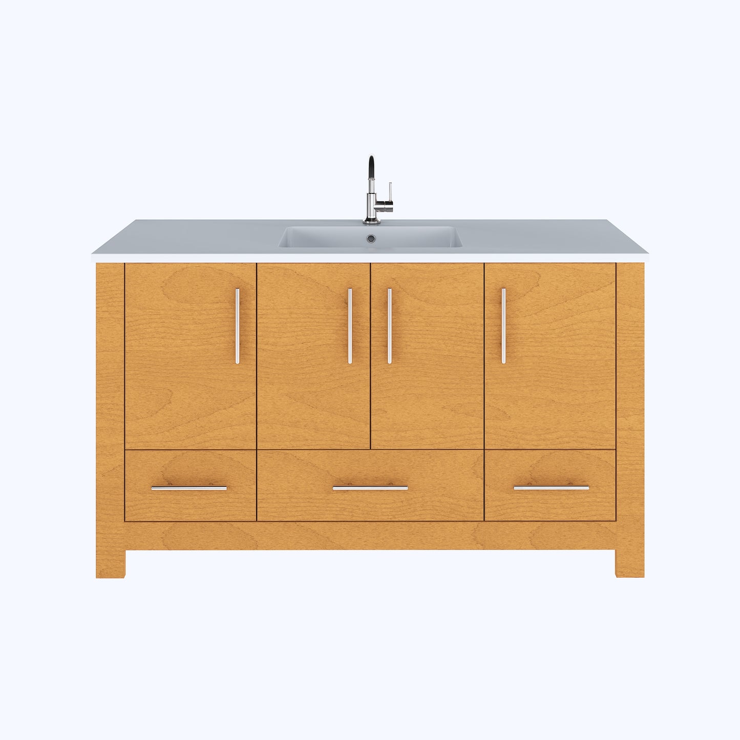 Boston 60" Single Sink Bathroom Vanity with Acrylic integrated counter top