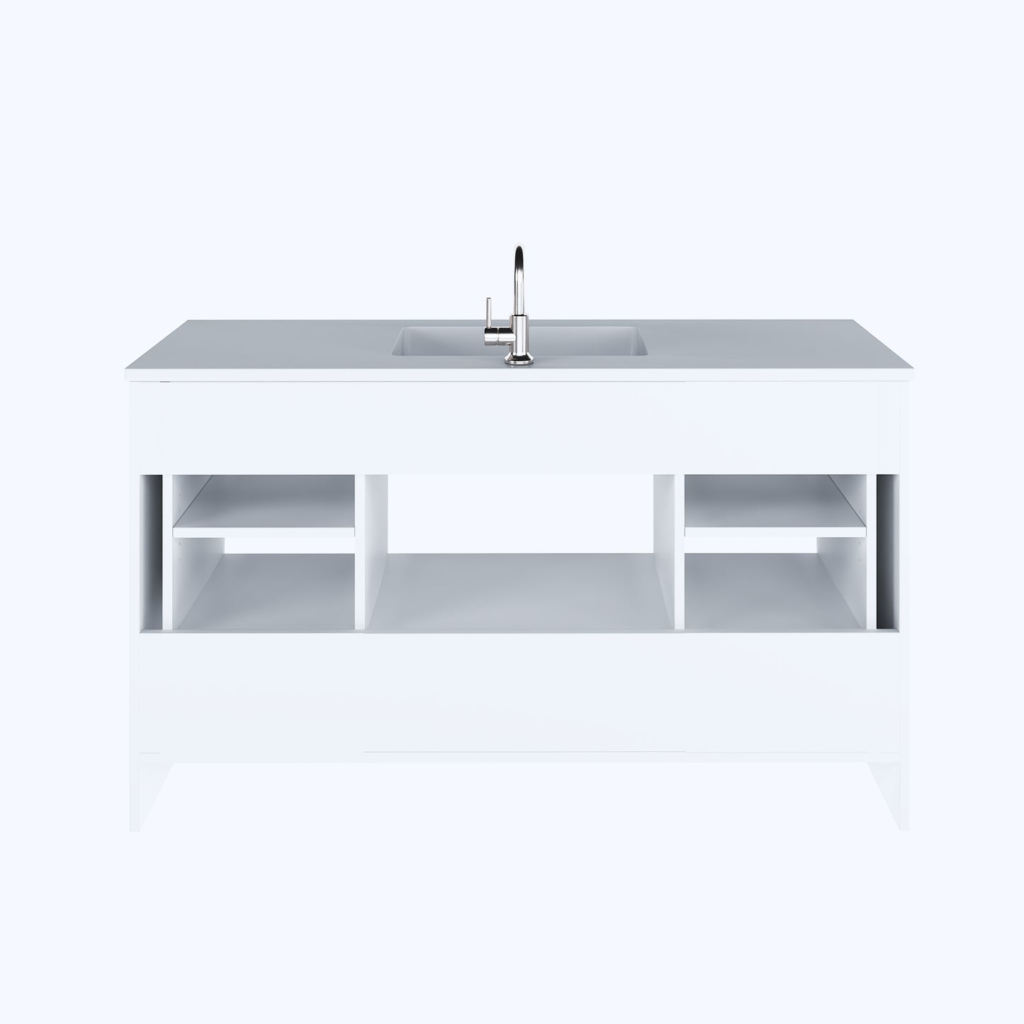 Boston 60" Single Sink Bathroom Vanity with Acrylic integrated counter top