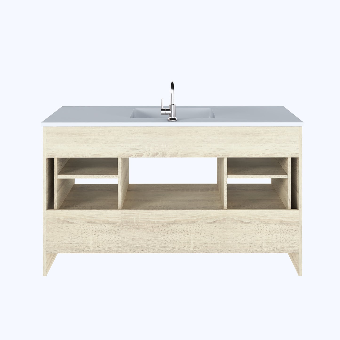 Boston 60" Single Sink Bathroom Vanity with Acrylic integrated counter top