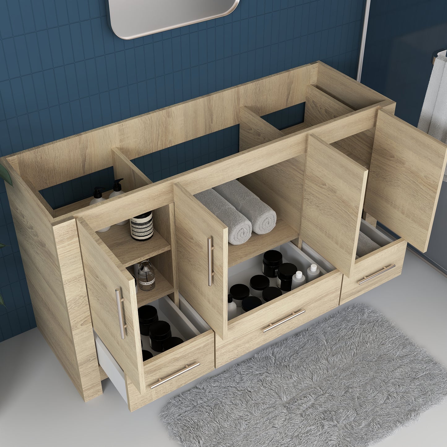 Boston 60" Single Sink Bathroom Vanity Cabinet Only