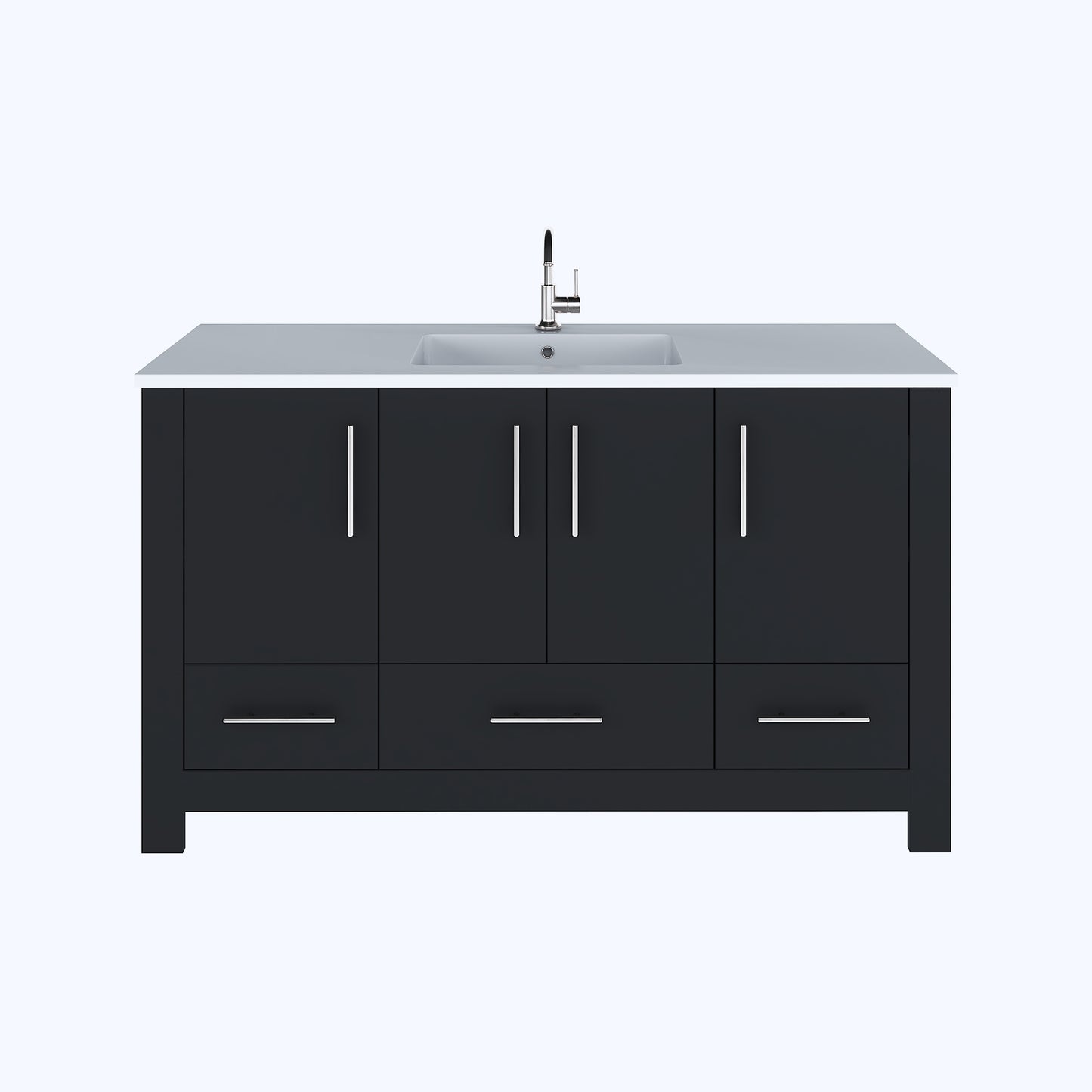 Boston 60" Single Sink Bathroom Vanity with Acrylic integrated counter top
