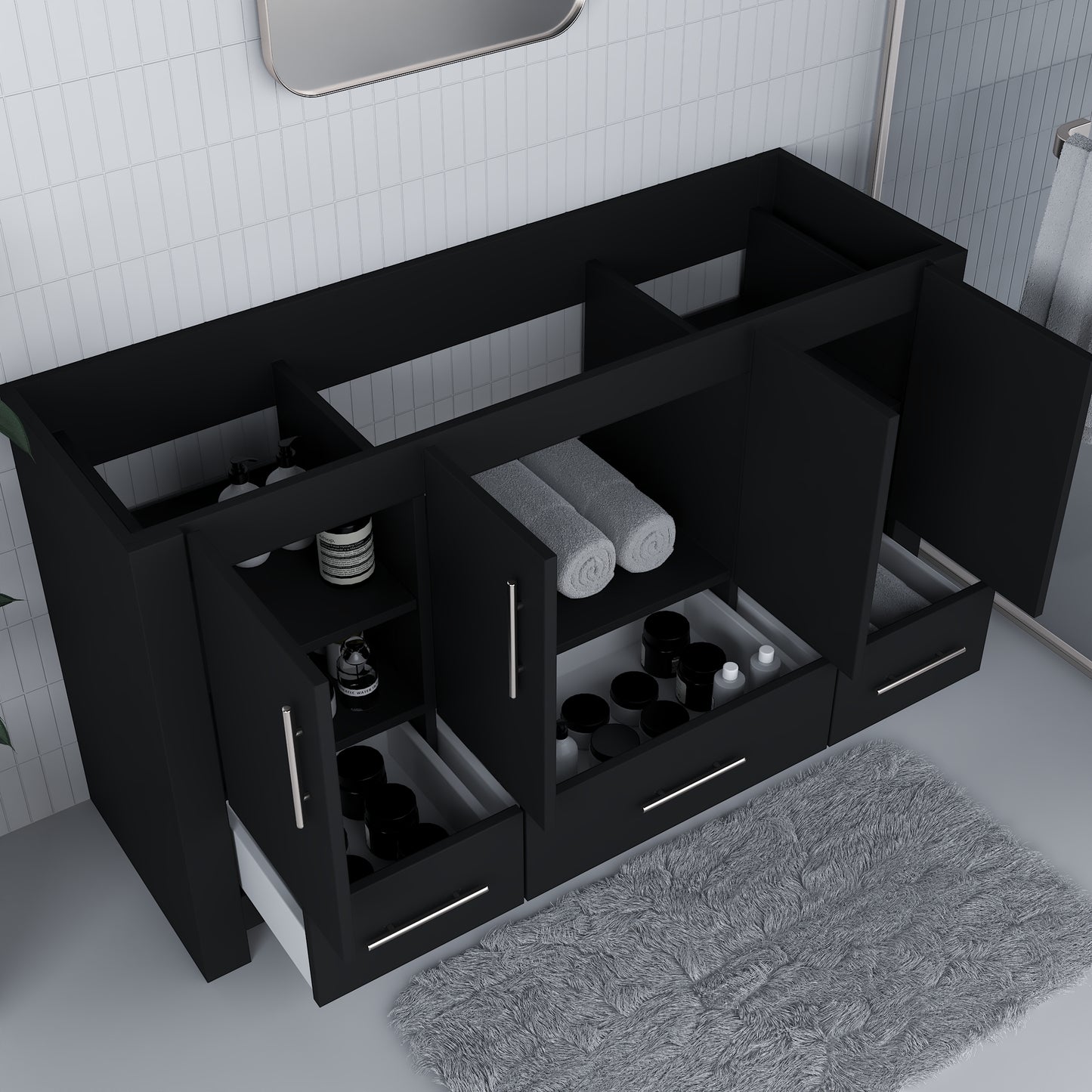 Boston 60" Single Sink Bathroom Vanity Cabinet Only