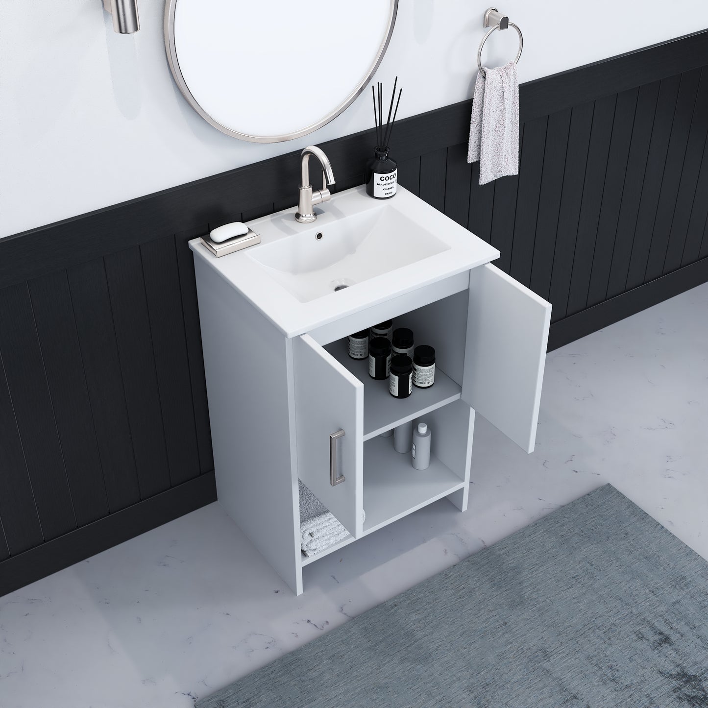 Cabo 24" Bathroom Vanity with Ceramic counter top