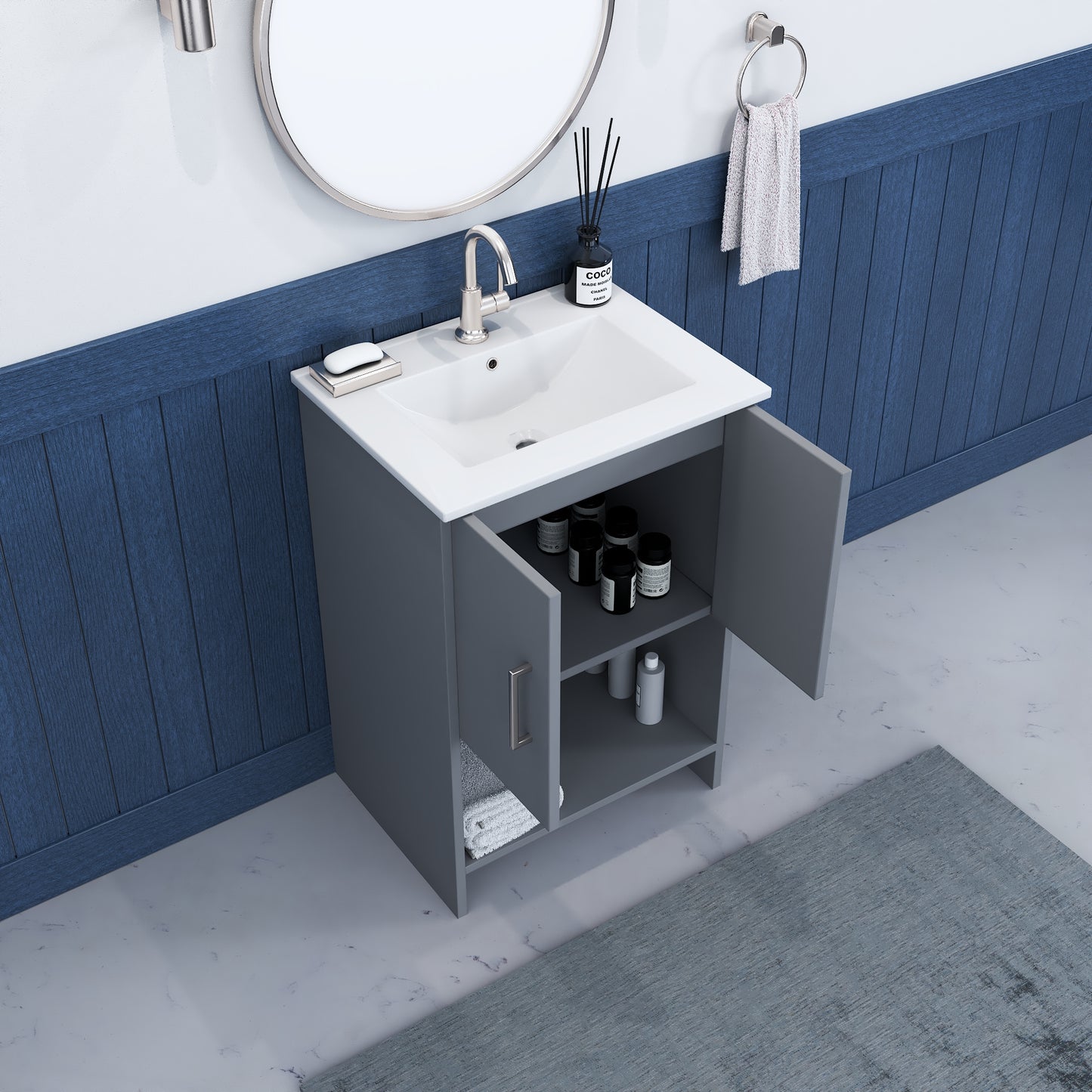 Cabo 24" Bathroom Vanity with Ceramic counter top