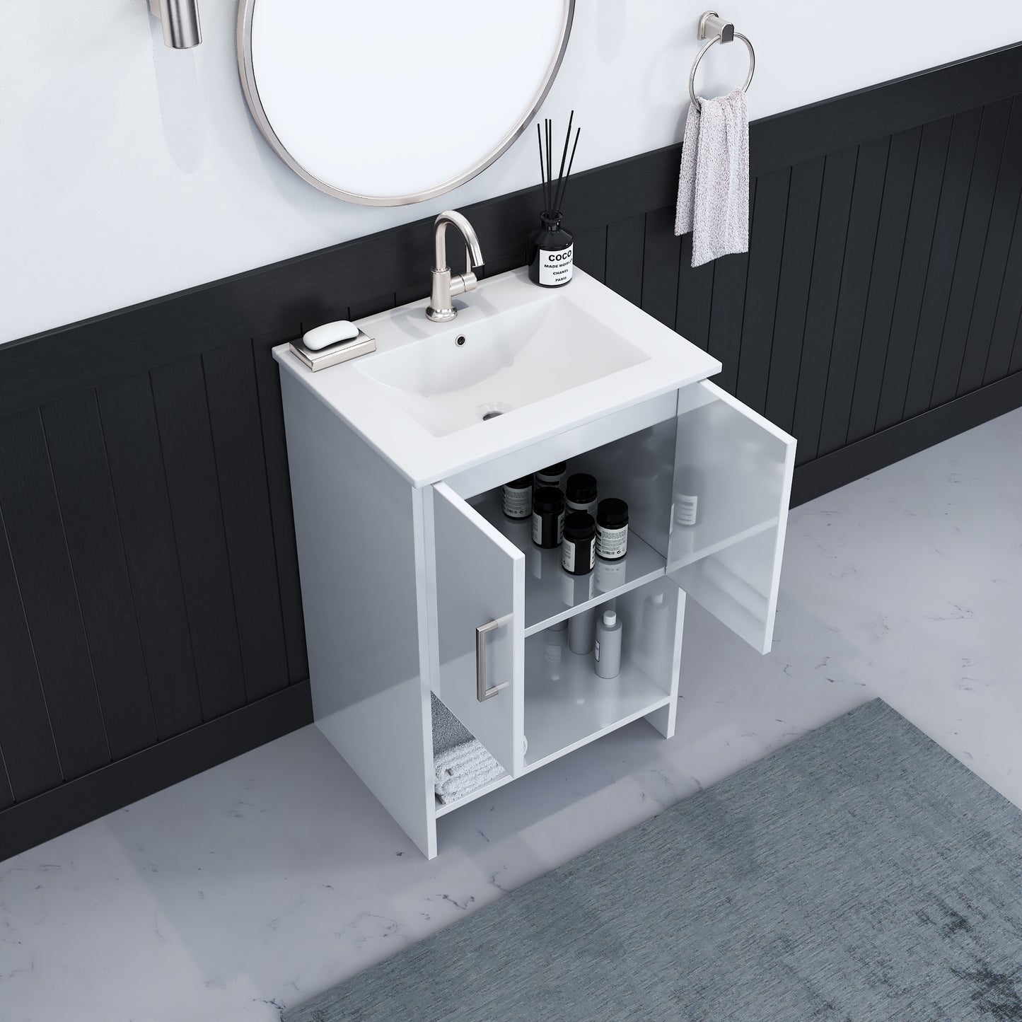 Cabo 24" Bathroom Vanity with Ceramic counter top