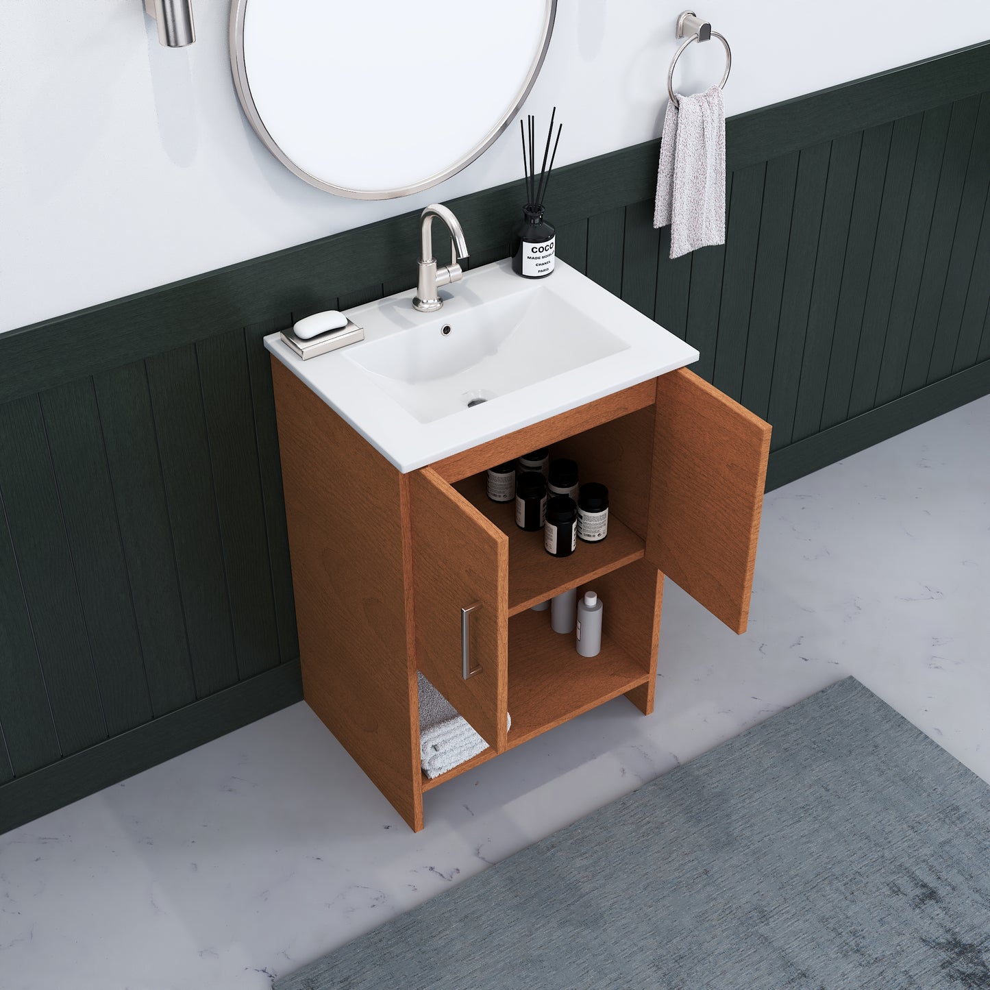 Cabo 24" Bathroom Vanity with Ceramic counter top