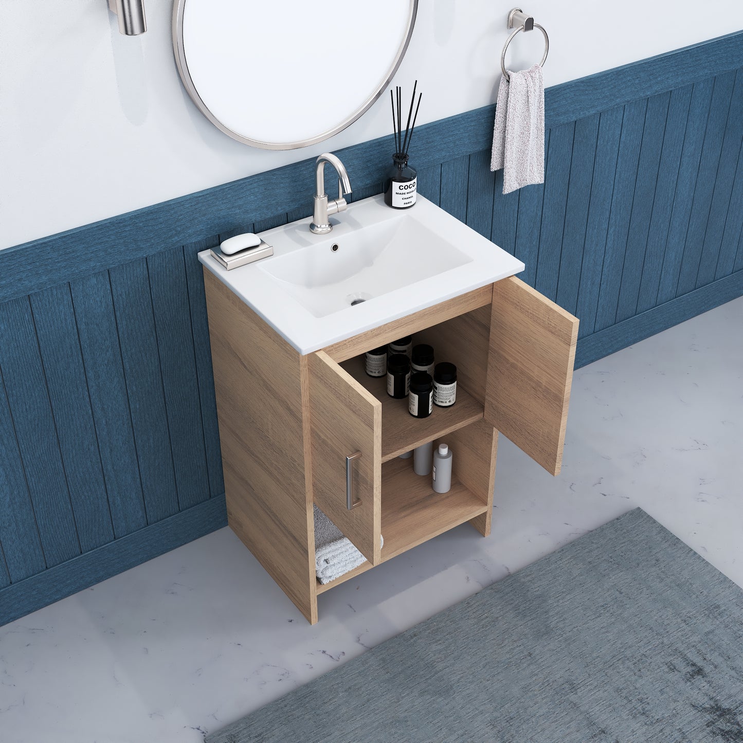 Cabo 24" Bathroom Vanity with Ceramic counter top