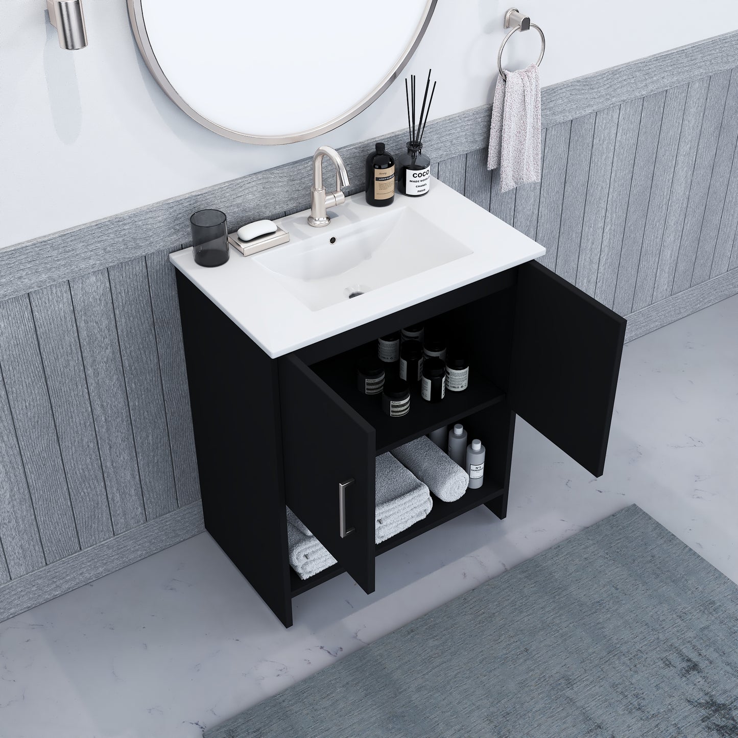 Cabo 30" Bathroom Vanity with Ceramic counter top