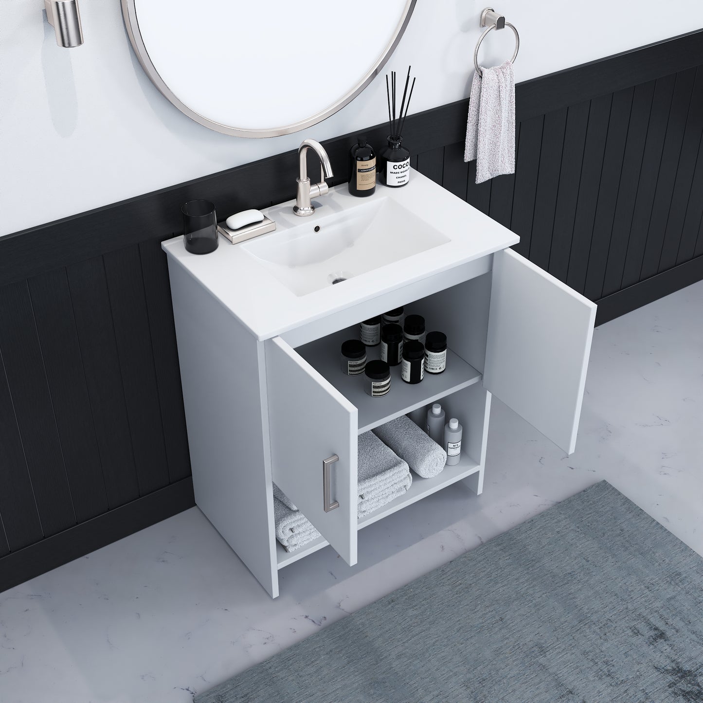 Cabo 30" Bathroom Vanity with Ceramic counter top