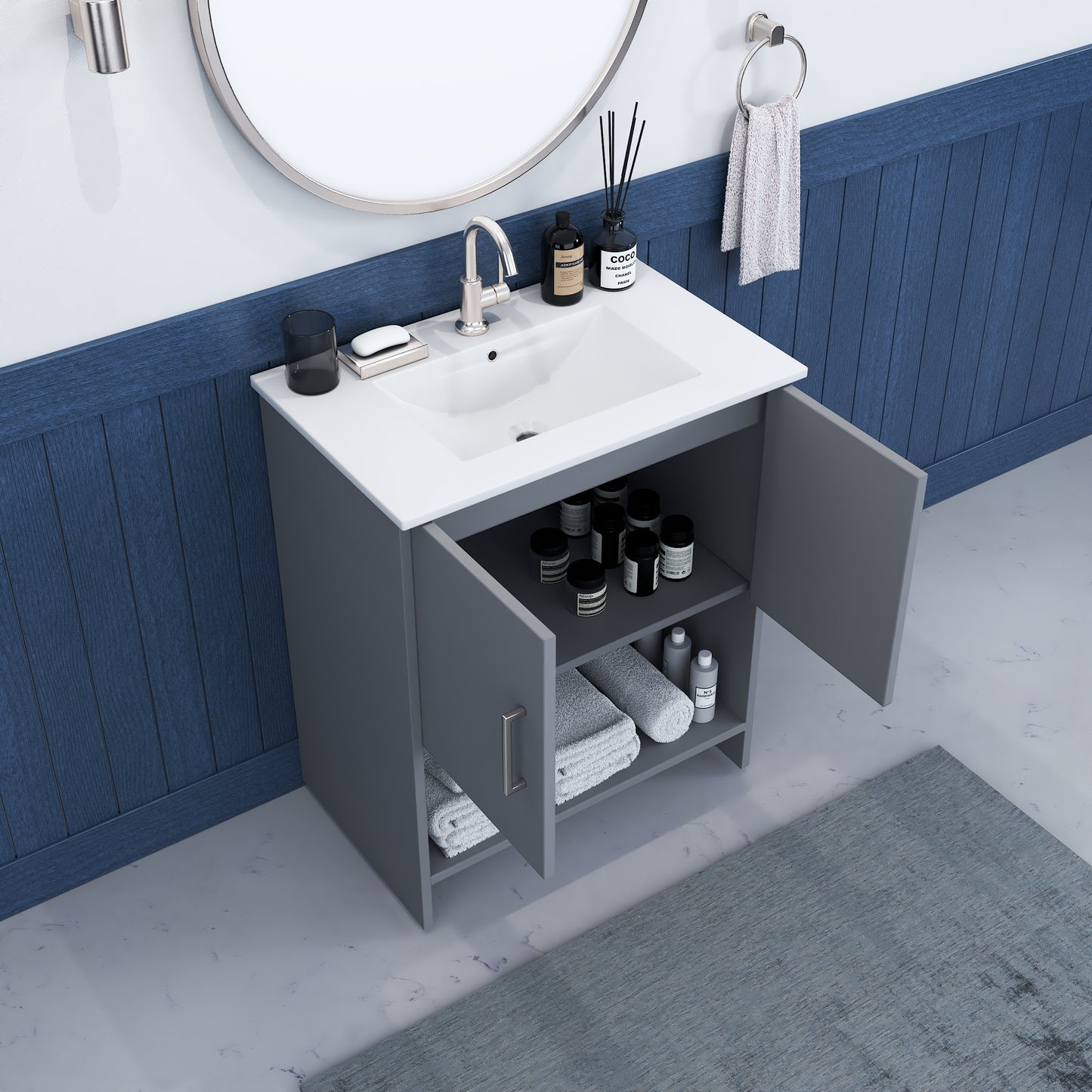 Cabo 30" Bathroom Vanity with Ceramic counter top