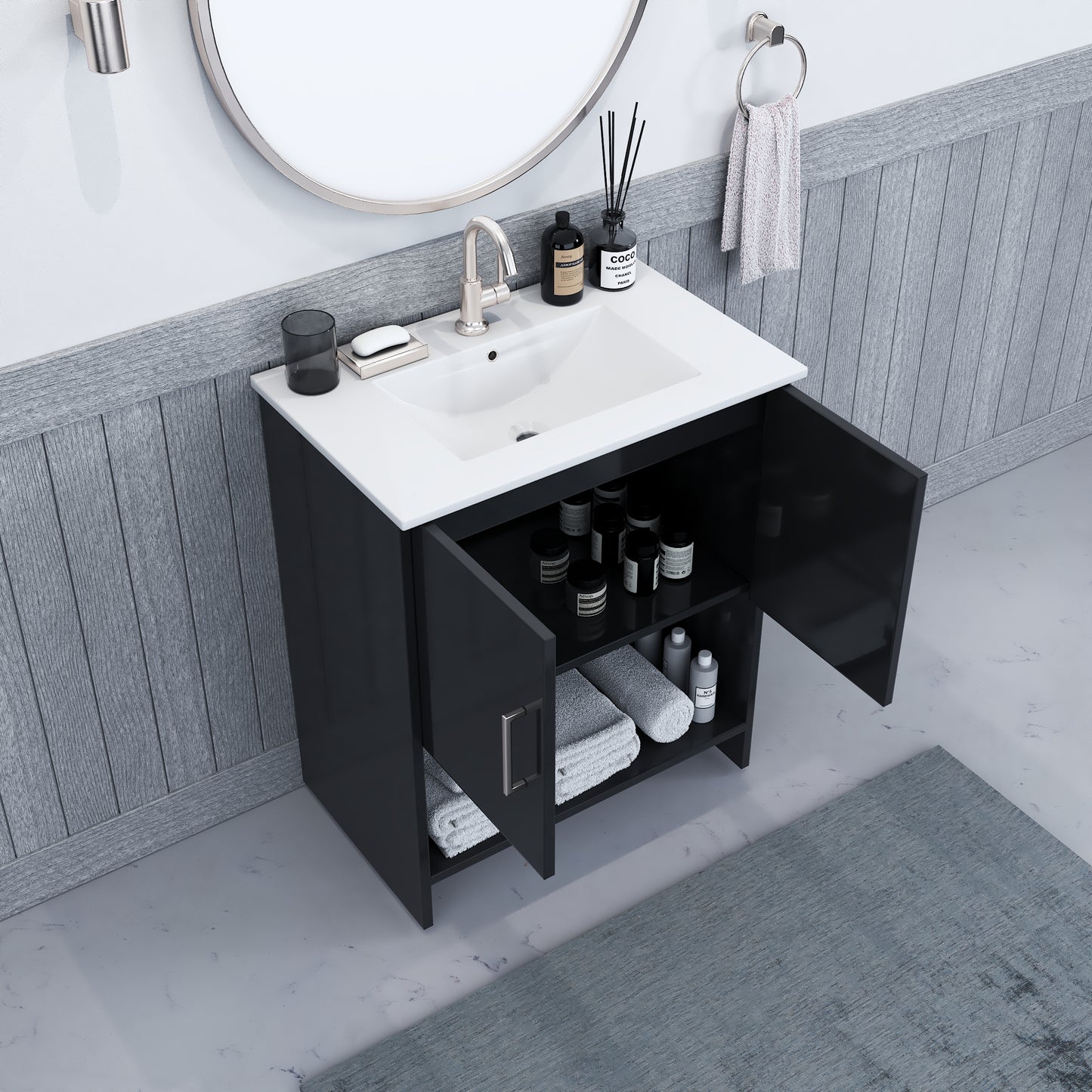 Cabo 30" Bathroom Vanity with Ceramic counter top
