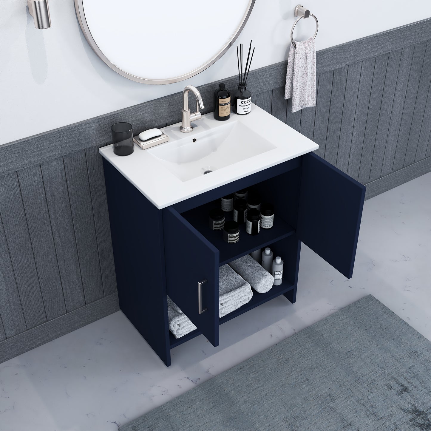 Cabo 30" Bathroom Vanity with Ceramic counter top
