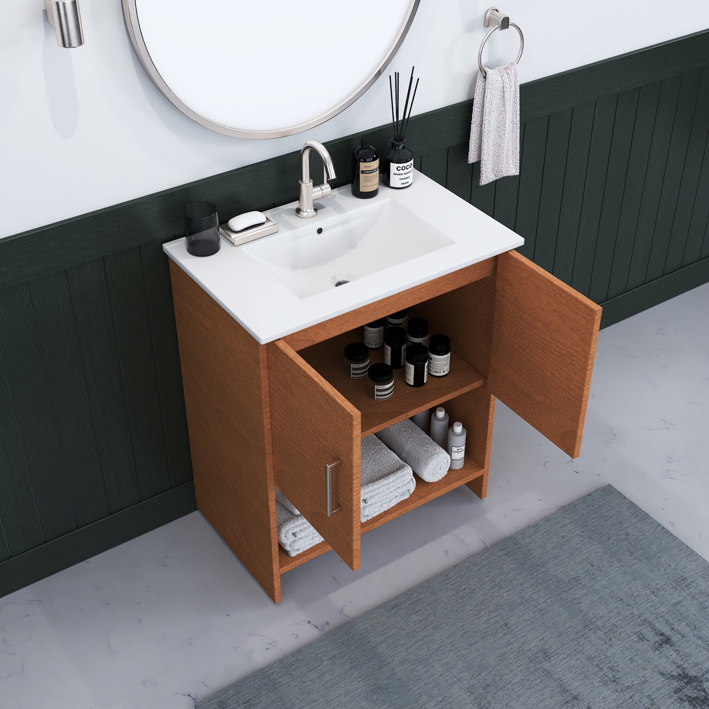 Cabo 30" Bathroom Vanity with Ceramic counter top