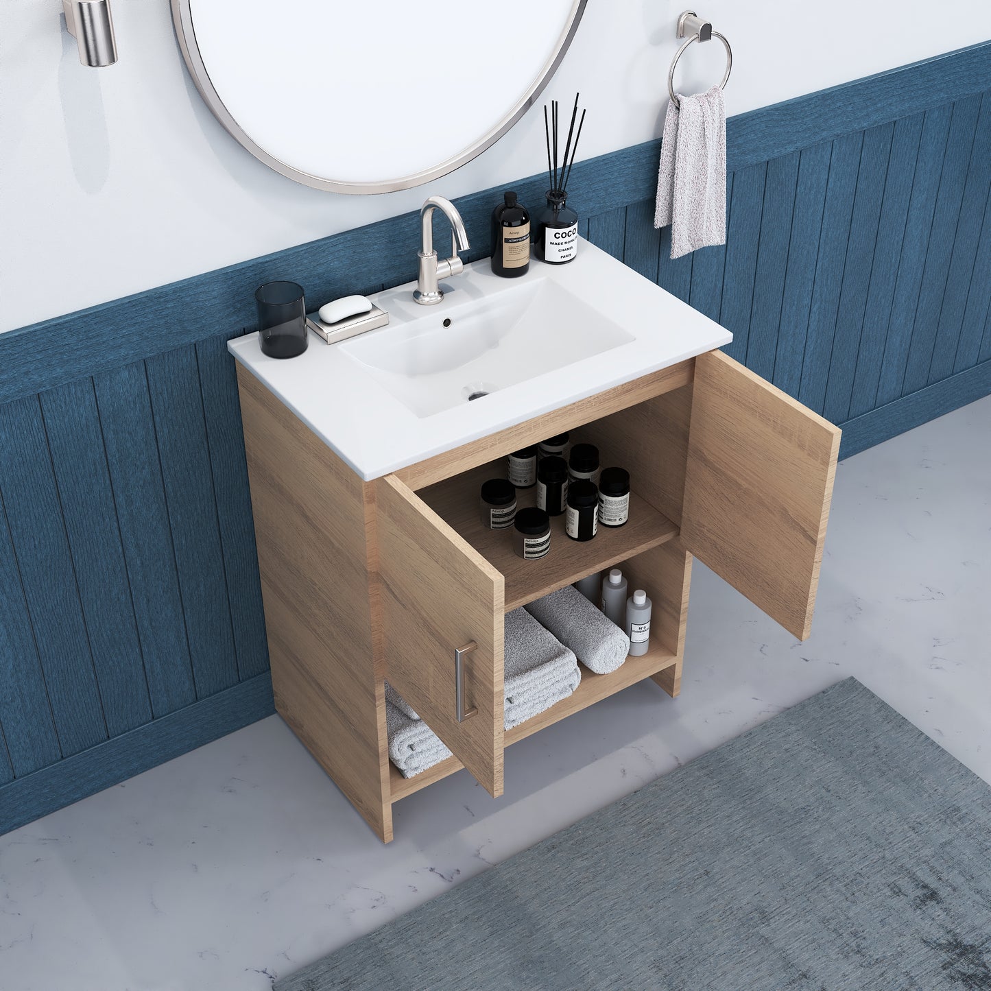 Cabo 30" Bathroom Vanity with Ceramic counter top