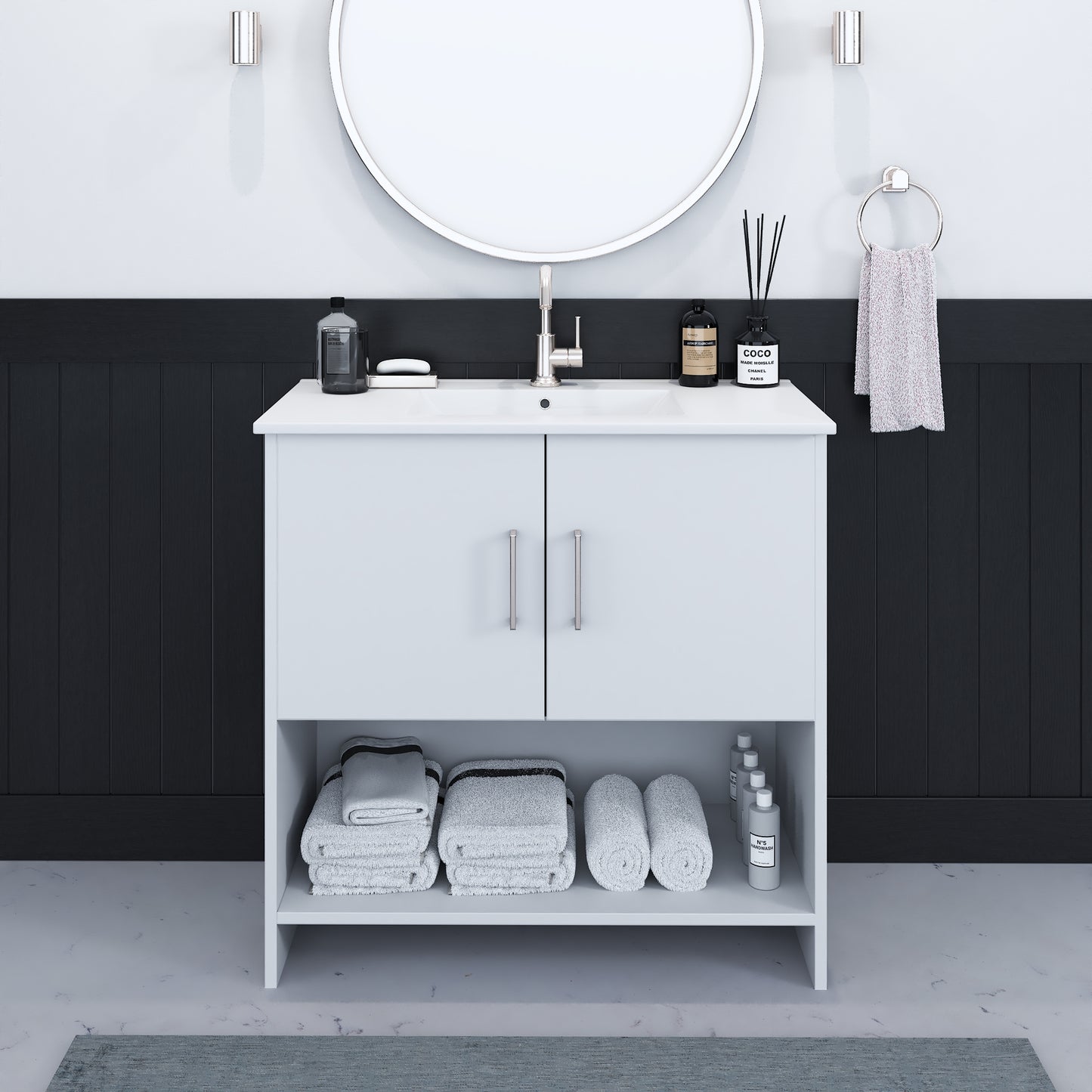 Cabo 36" Bathroom Vanity with Ceramic counter top