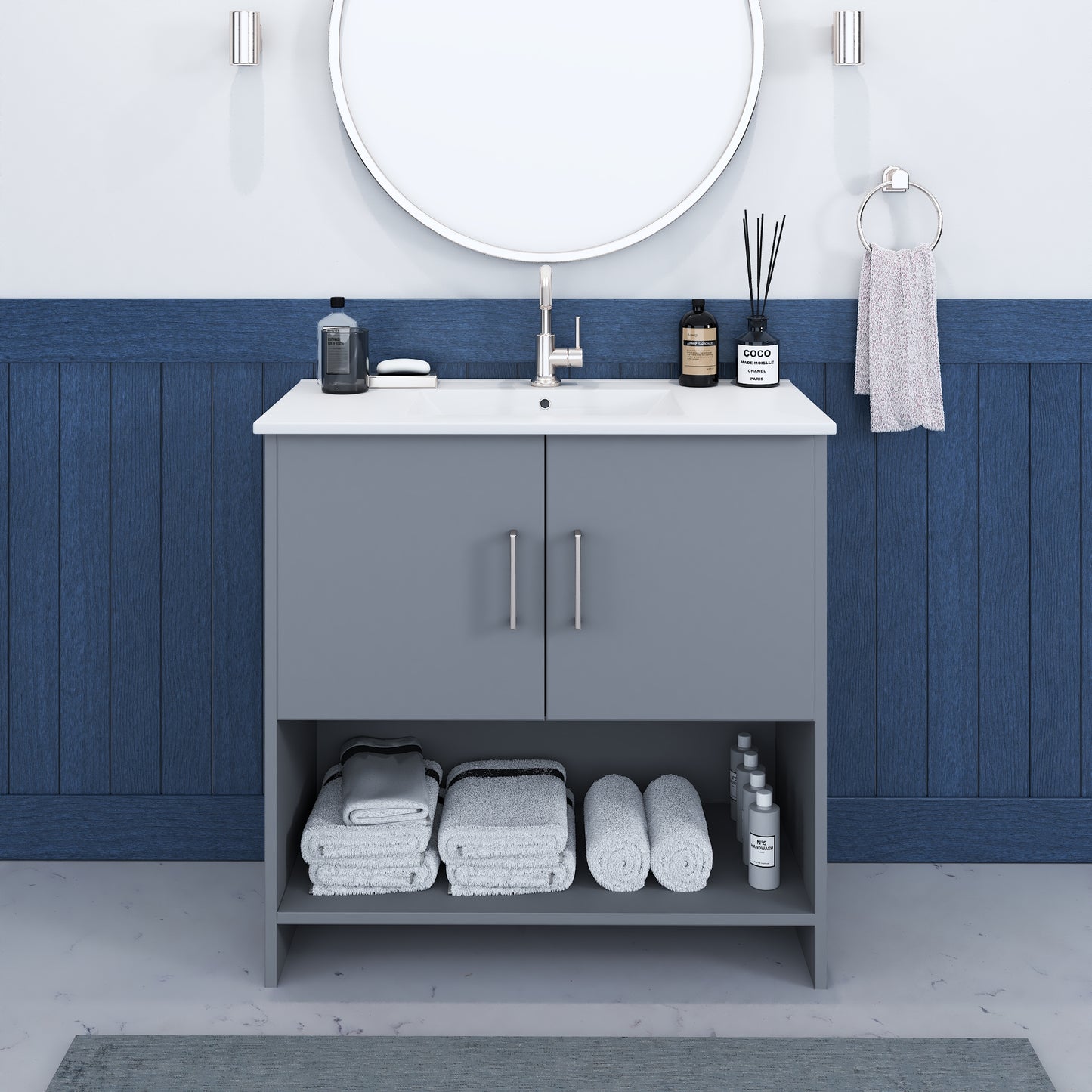 Cabo 36" Bathroom Vanity with Ceramic counter top