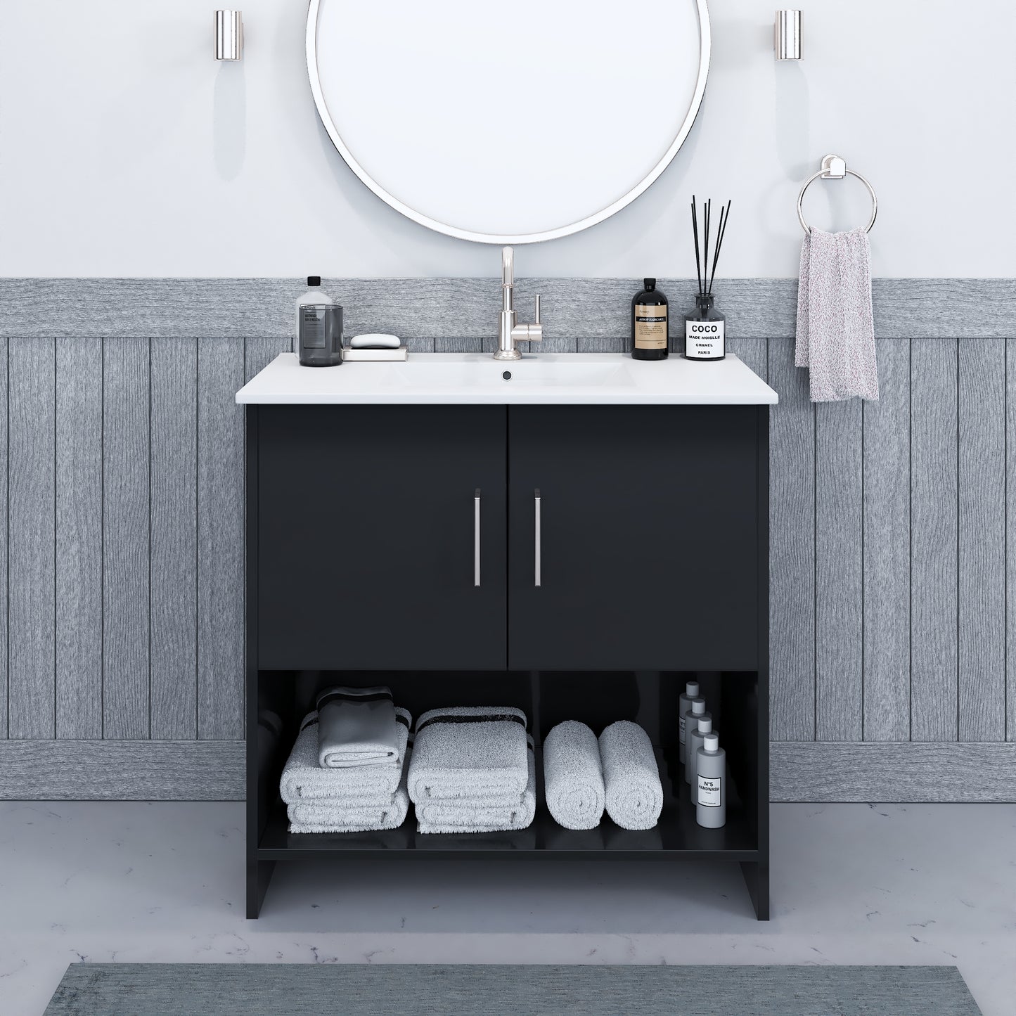 Cabo 36" Bathroom Vanity with Ceramic counter top