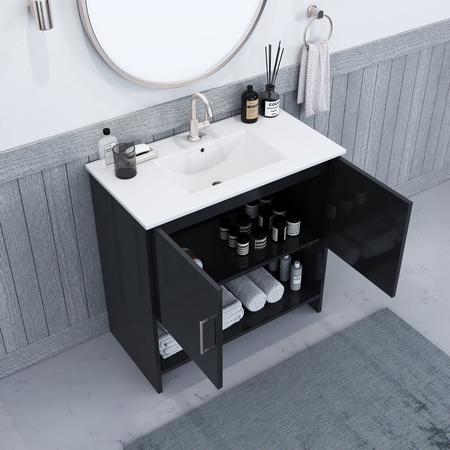 Cabo 36" Bathroom Vanity with Ceramic counter top